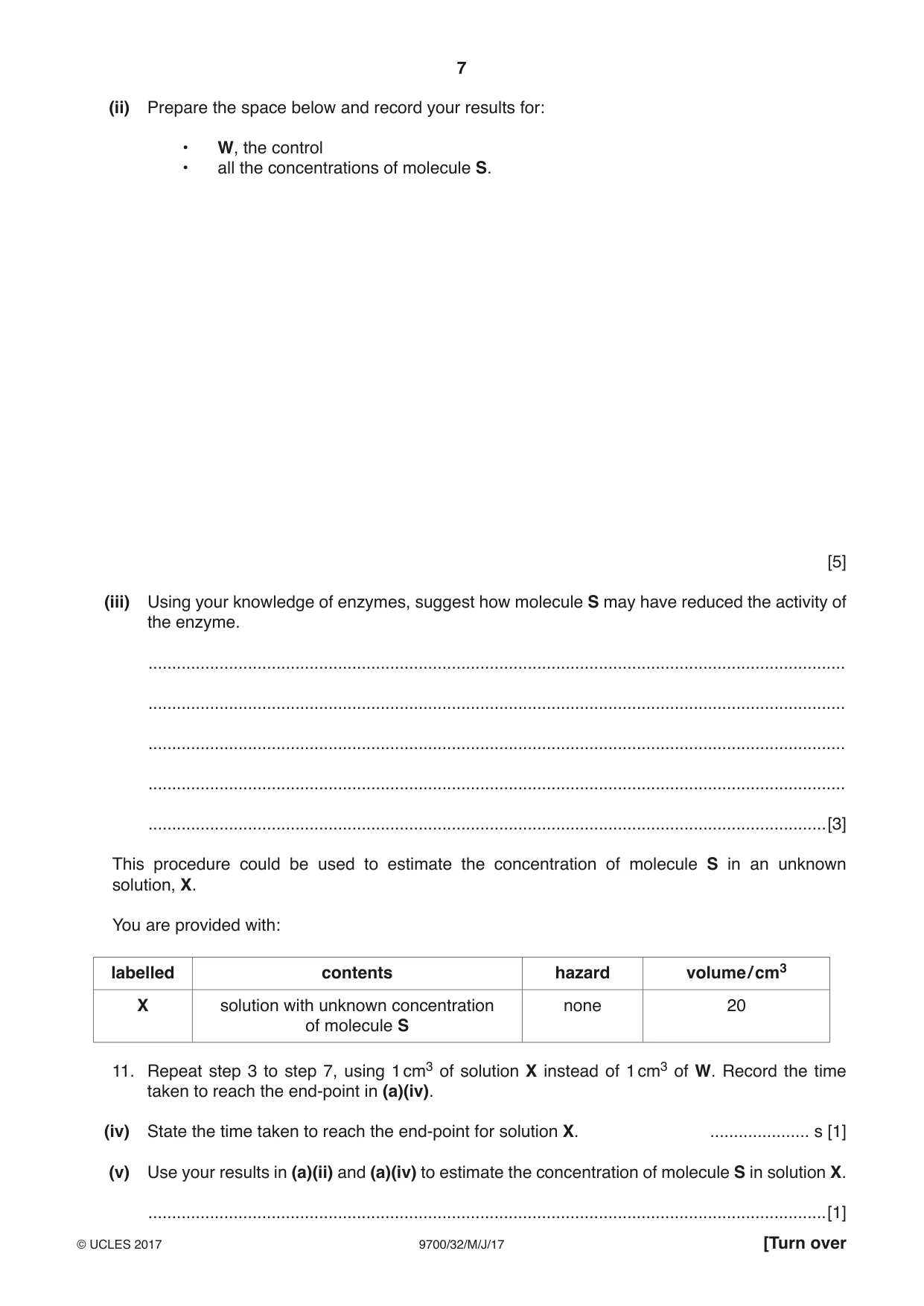 Cambridge A Level Biology 9700 2017 May/June Paper 3 · Variant 2 question paper, page 7 of 16