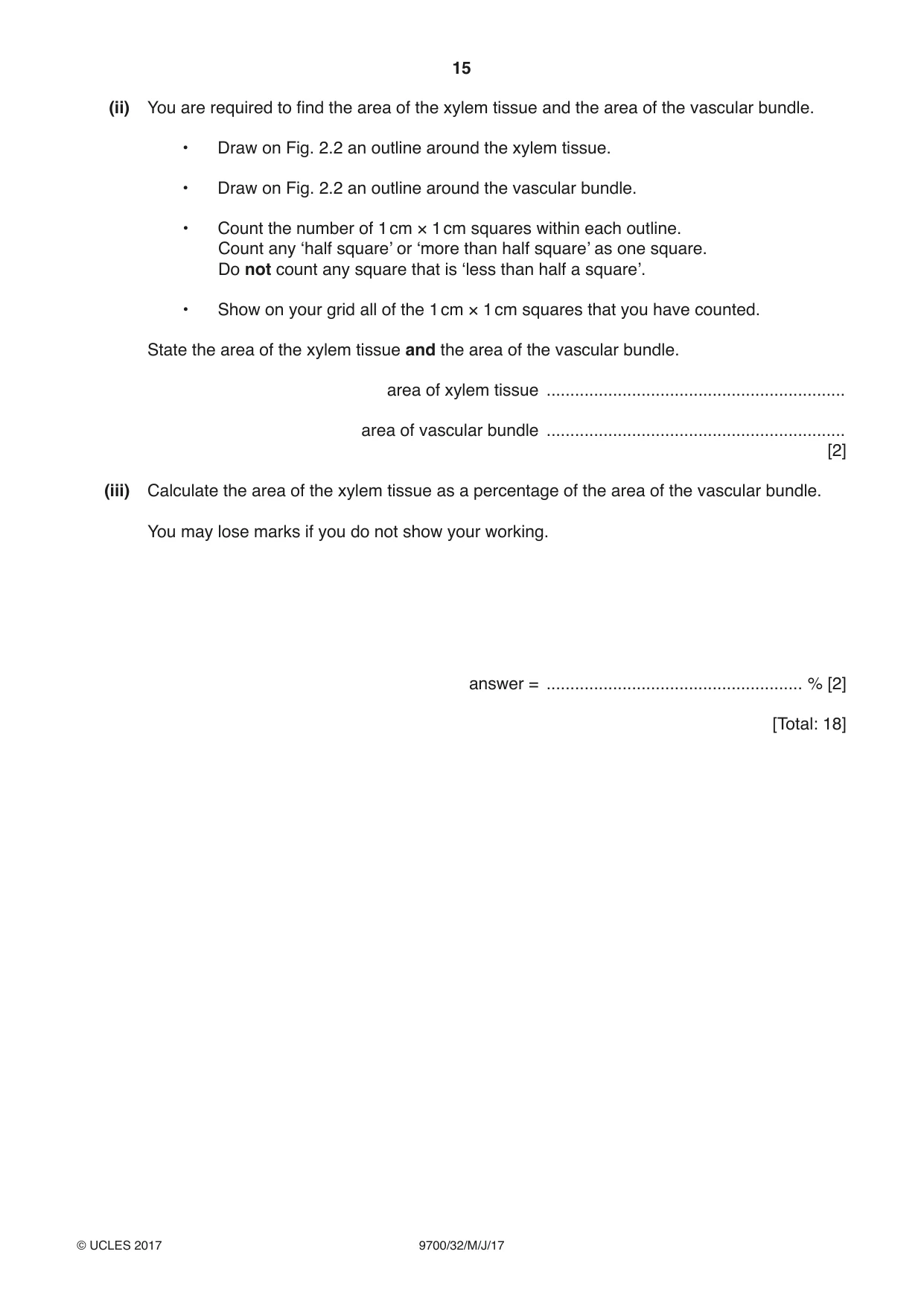 Cambridge A Level Biology 9700 2017 May/June Paper 3 · Variant 2 question paper, page 15 of 16