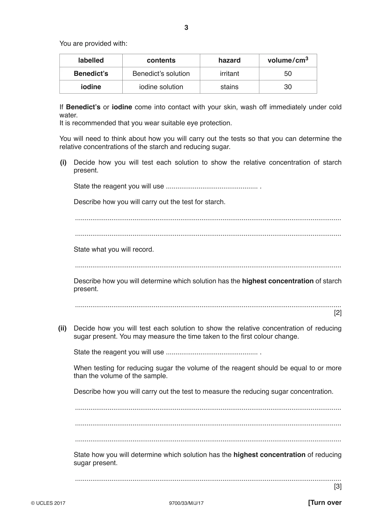 Cambridge A Level Biology 9700 2017 May/June Paper 3 · Variant 3 question paper, page 3 of 12