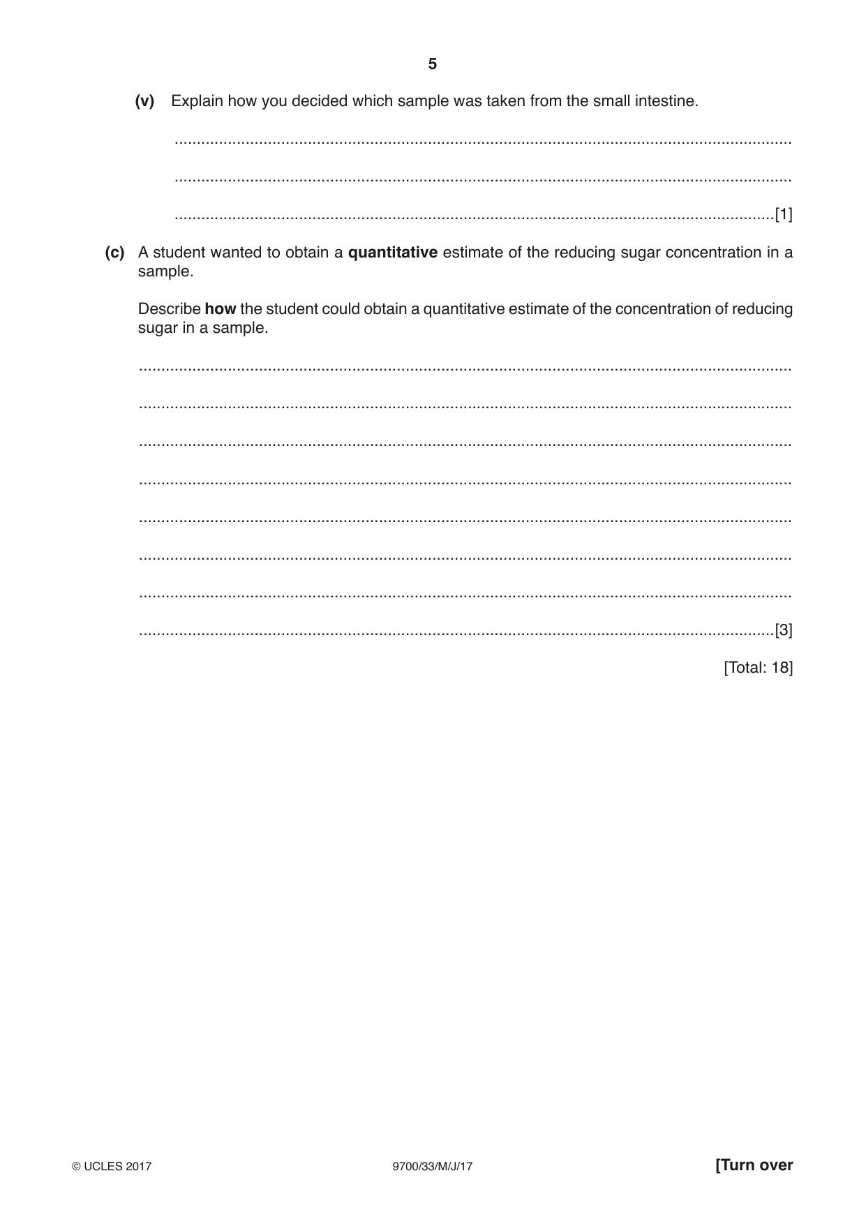 Cambridge A Level Biology 9700 2017 May/June Paper 3 · Variant 3 question paper, page 5 of 12