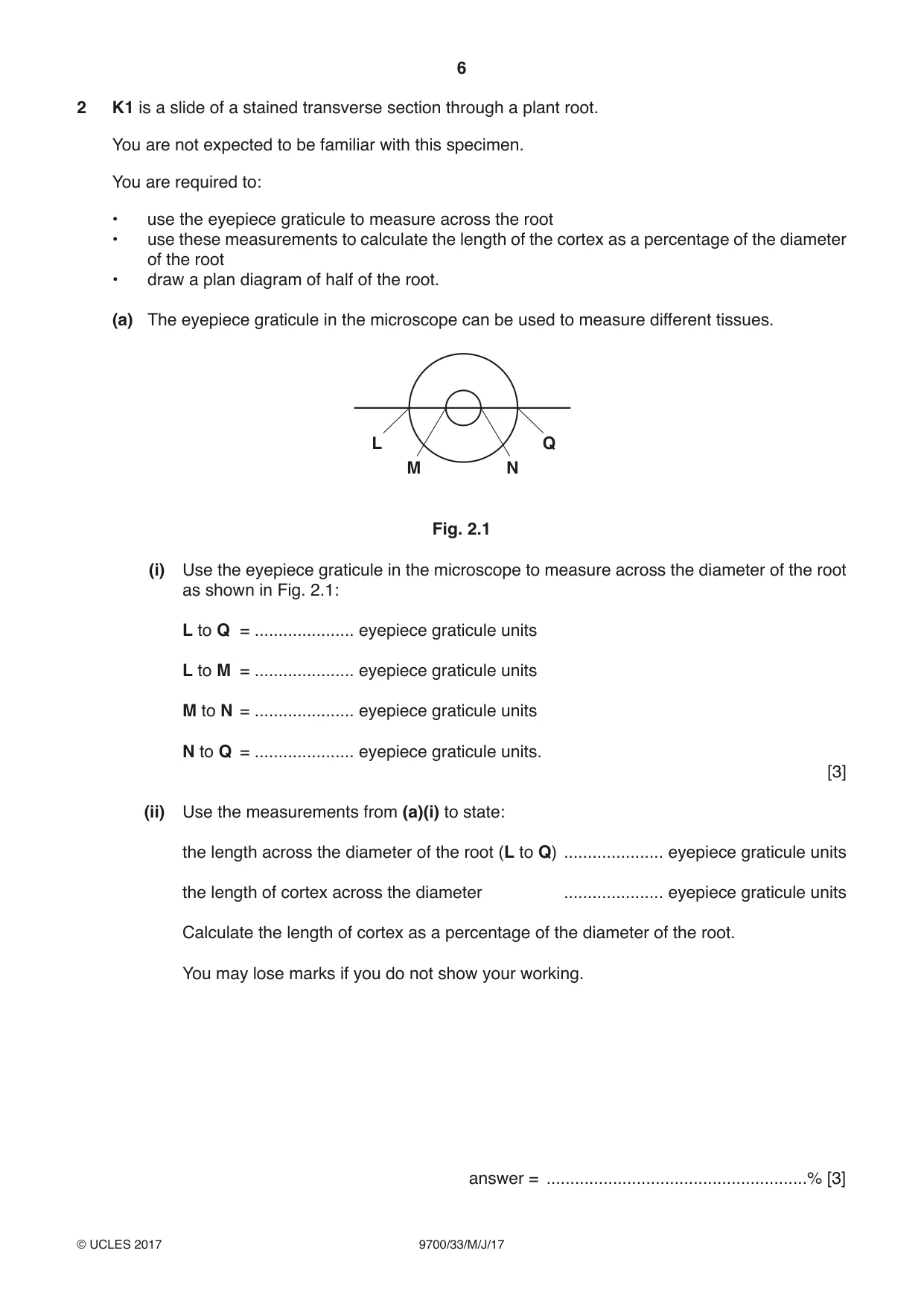 Cambridge A Level Biology 9700 2017 May/June Paper 3 · Variant 3 question paper, page 6 of 12