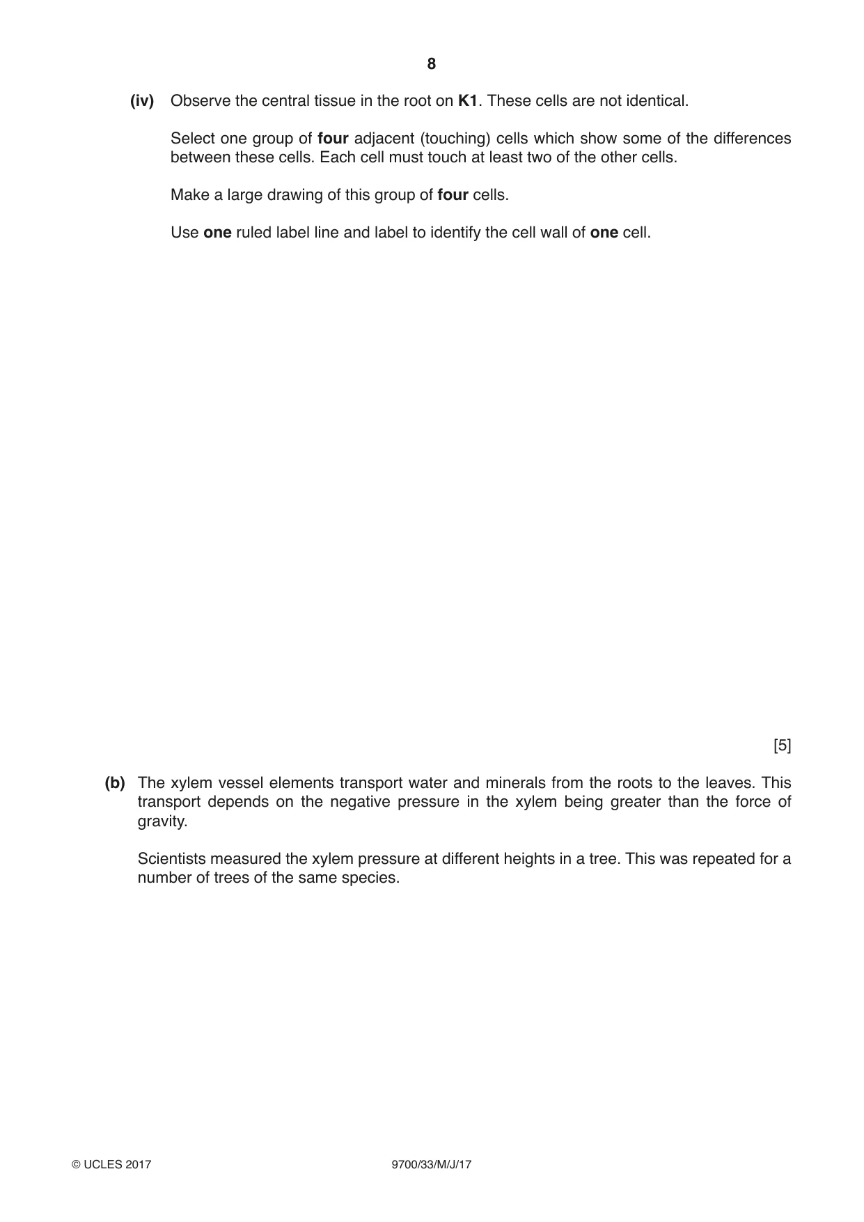 Cambridge A Level Biology 9700 2017 May/June Paper 3 · Variant 3 question paper, page 8 of 12