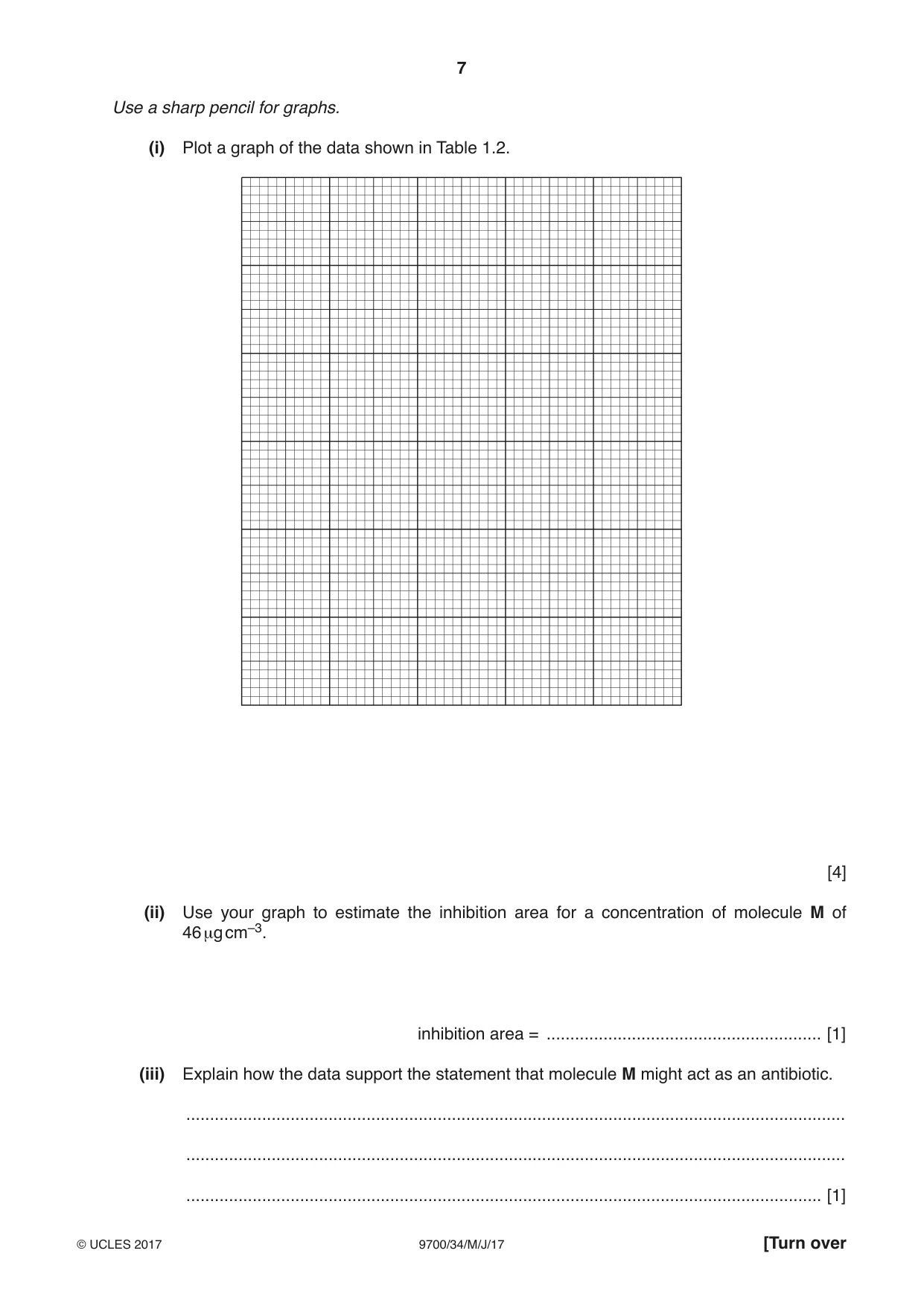Cambridge A Level Biology 9700 2017 May/June Paper 3 · Variant 4 question paper, page 7 of 16