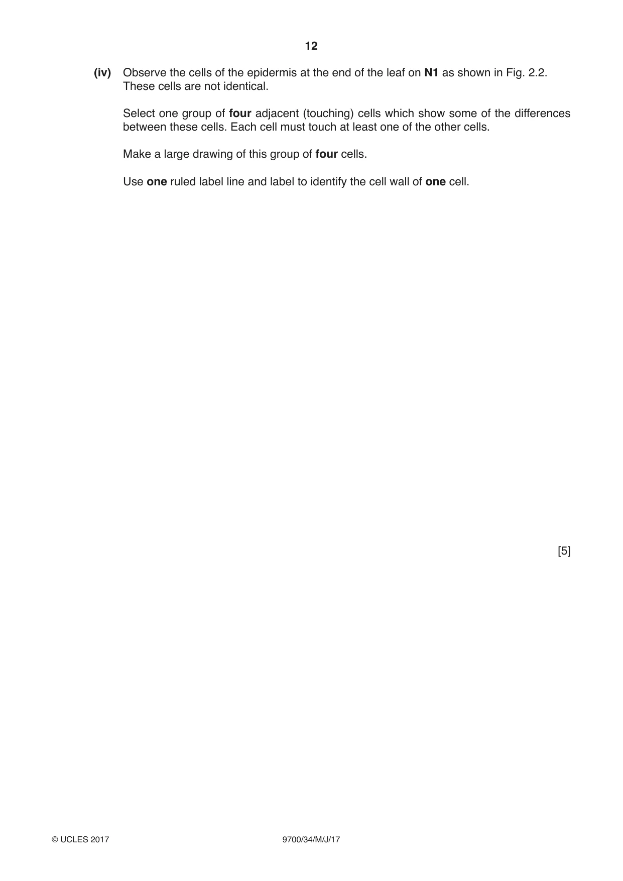Cambridge A Level Biology 9700 2017 May/June Paper 3 · Variant 4 question paper, page 12 of 16