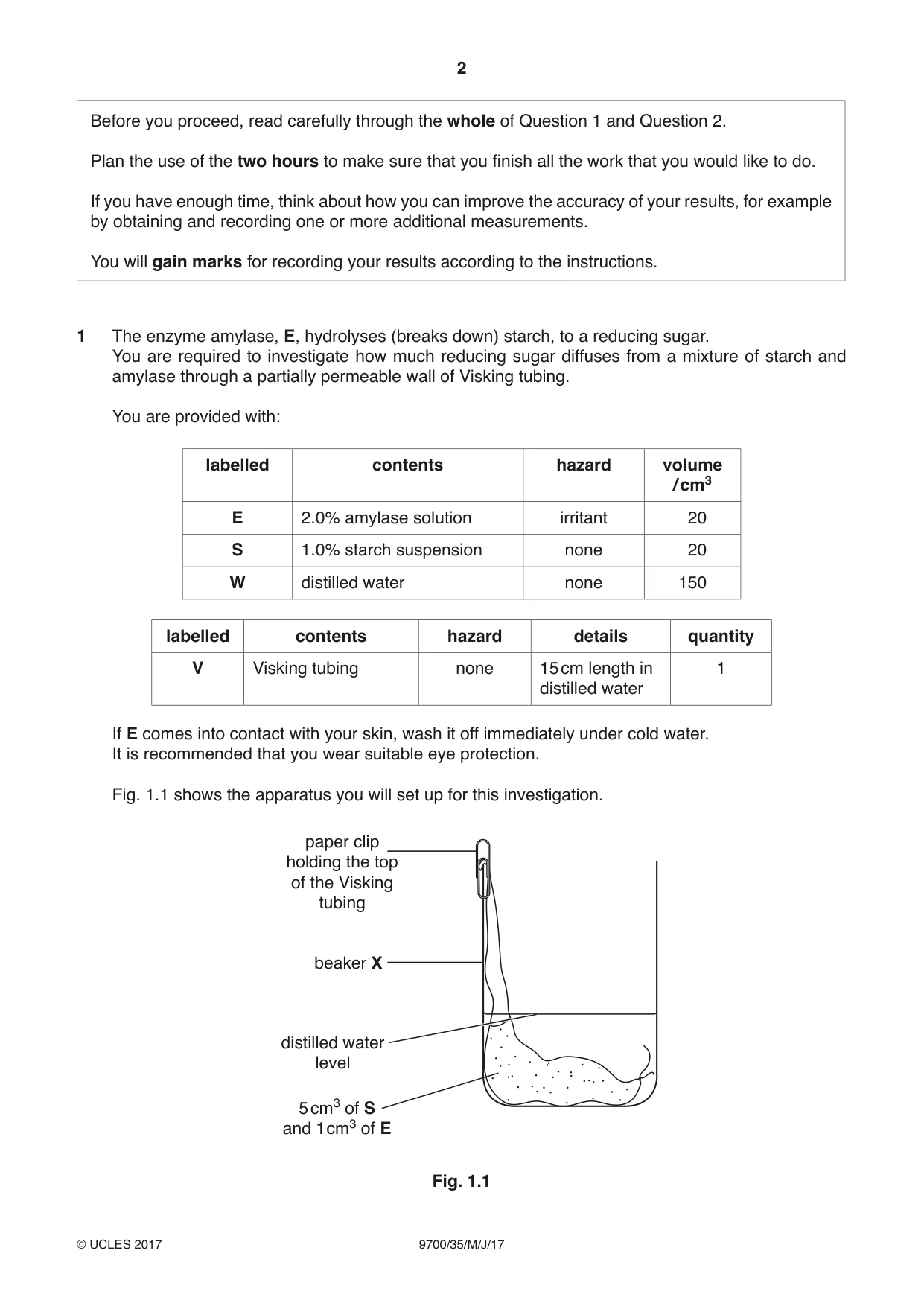 Cambridge A Level Biology 9700 2017 May/June Paper 3 · Variant 5 question paper, page 2 of 16