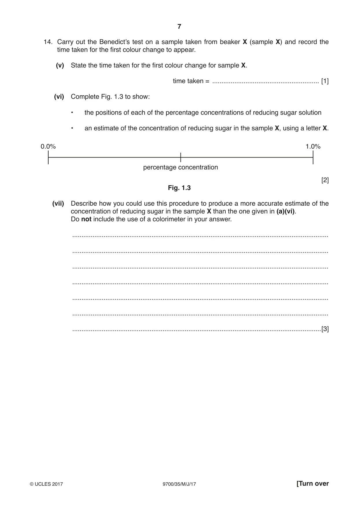 Cambridge A Level Biology 9700 2017 May/June Paper 3 · Variant 5 question paper, page 7 of 16