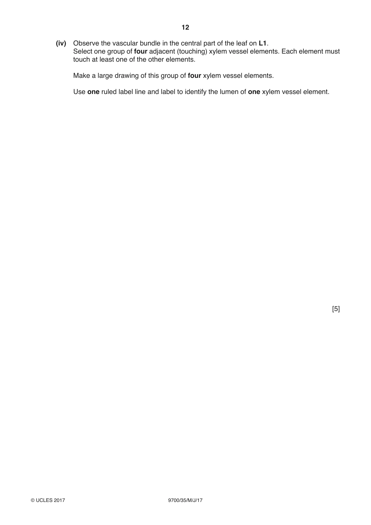 Cambridge A Level Biology 9700 2017 May/June Paper 3 · Variant 5 question paper, page 12 of 16