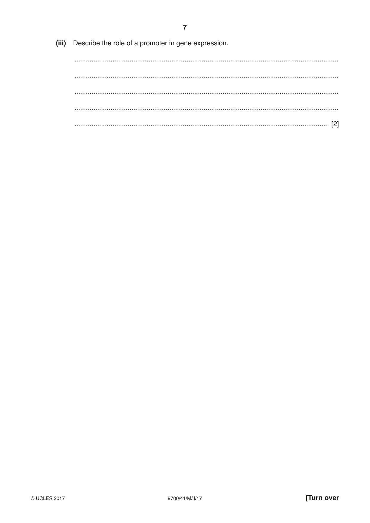 Cambridge A Level Biology 9700 2017 May/June Paper 4 · Variant 1 question paper, page 7 of 24