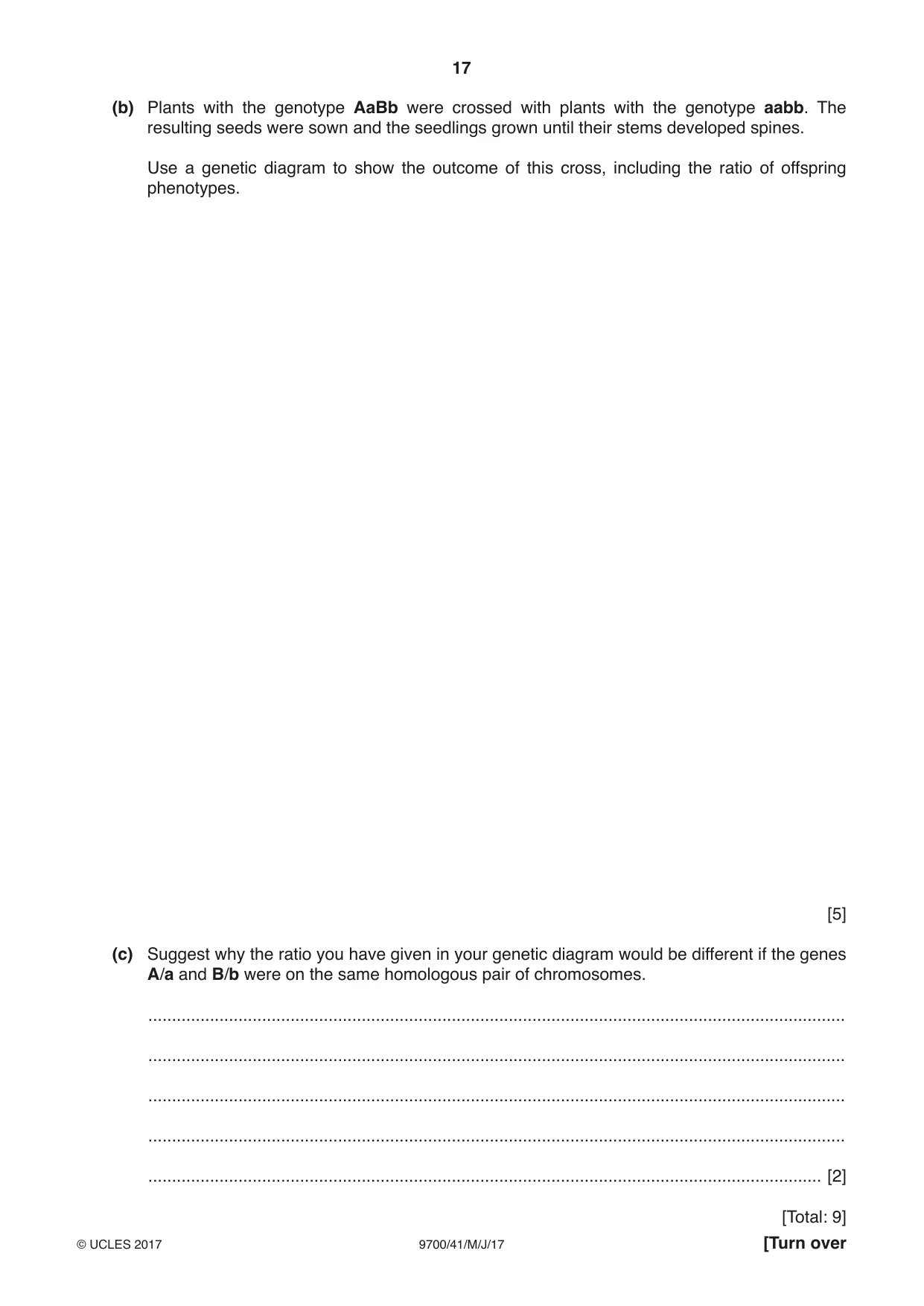 Cambridge A Level Biology 9700 2017 May/June Paper 4 · Variant 1 question paper, page 17 of 24