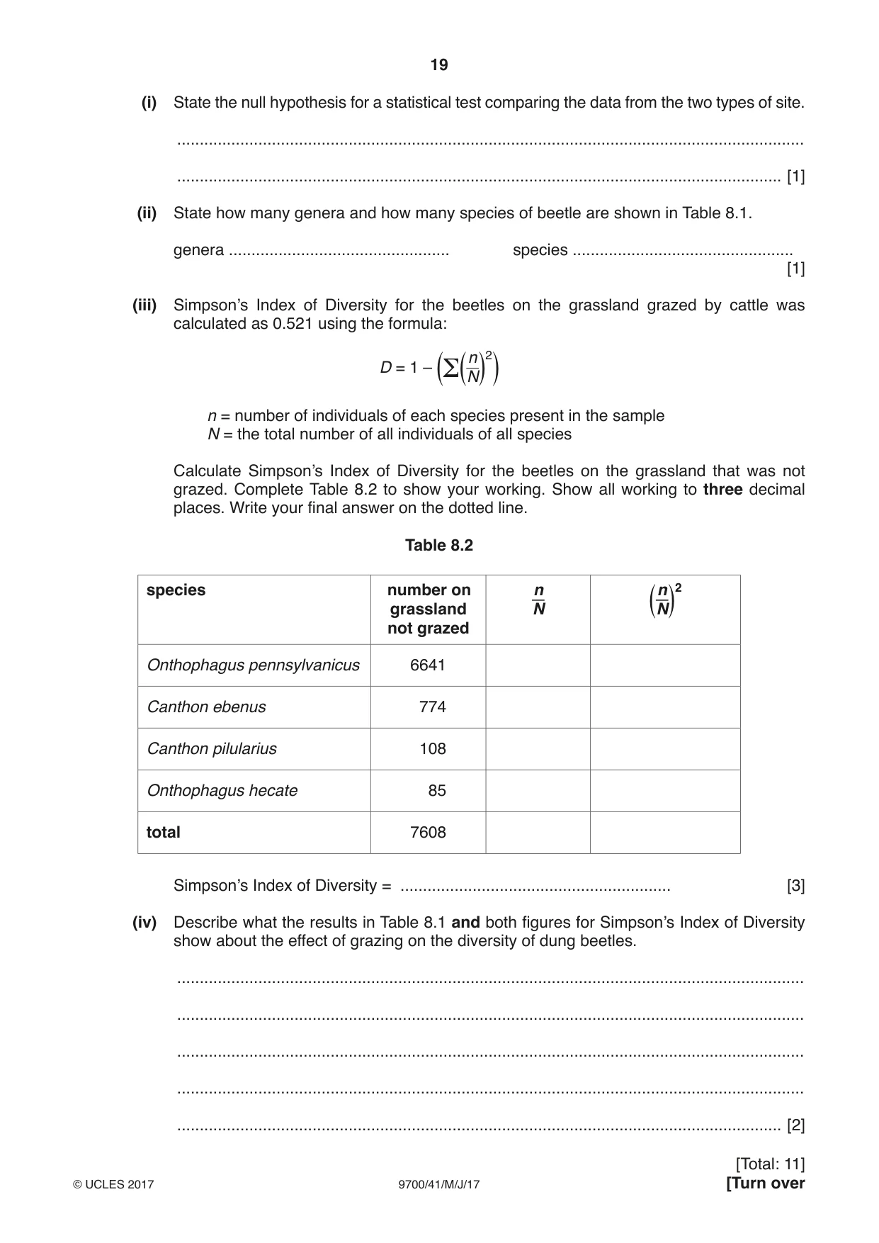 Cambridge A Level Biology 9700 2017 May/June Paper 4 · Variant 1 question paper, page 19 of 24