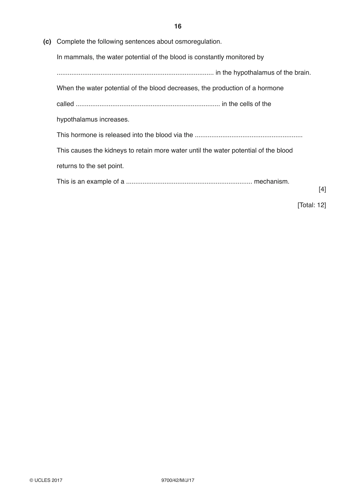 Cambridge A Level Biology 9700 2017 May/June Paper 4 · Variant 2 question paper, page 16 of 24