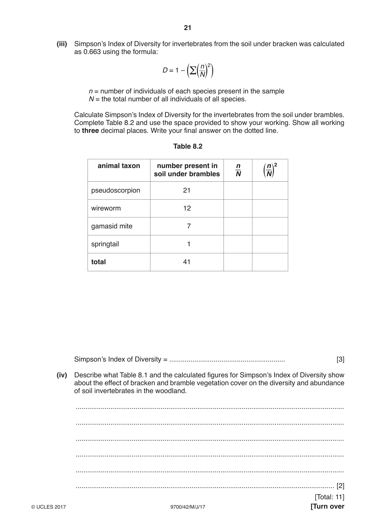 Cambridge A Level Biology 9700 2017 May/June Paper 4 · Variant 2 question paper, page 21 of 24