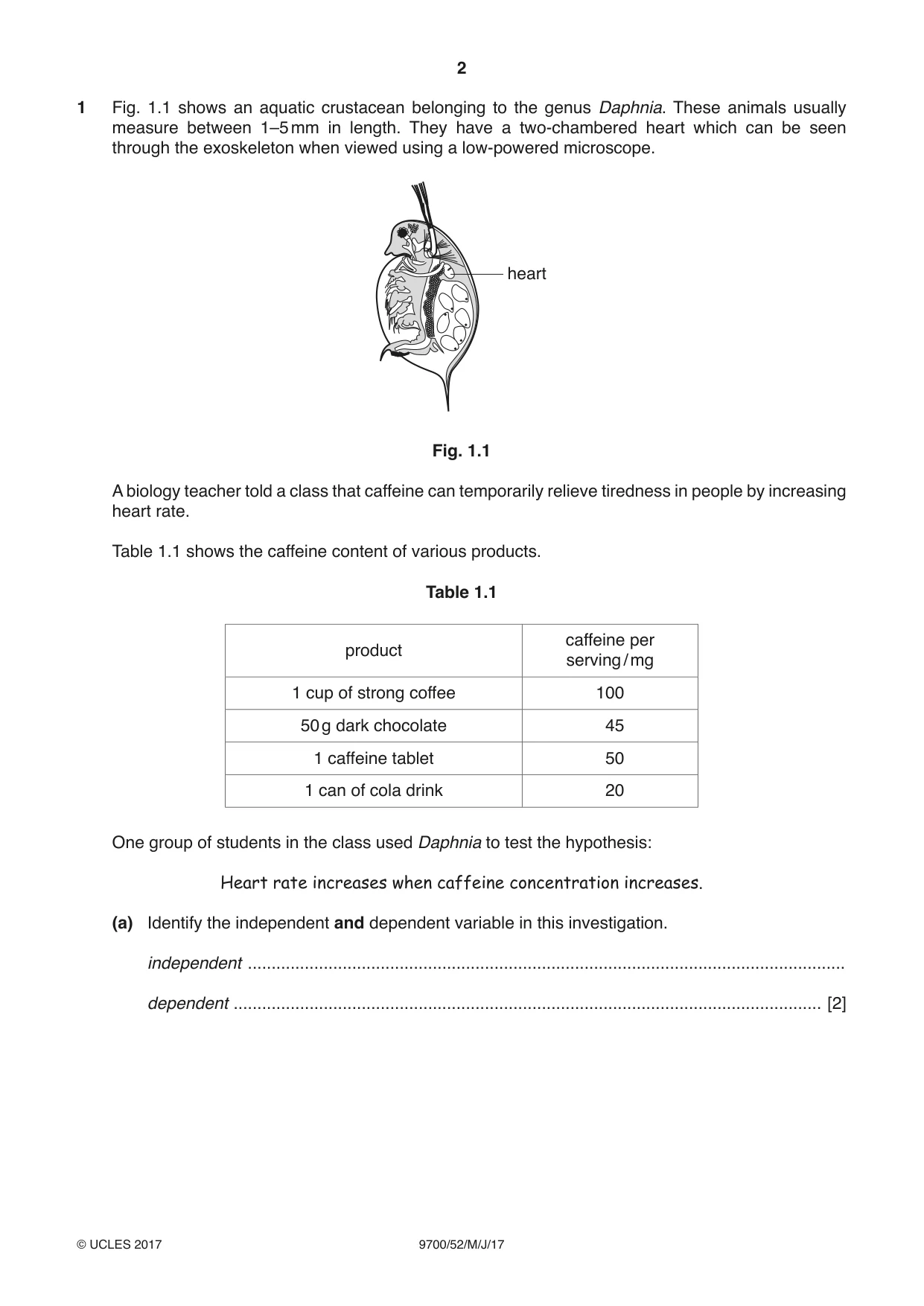 Cambridge A Level Biology 9700 2017 May/June Paper 5 · Variant 2 question paper, page 2 of 12