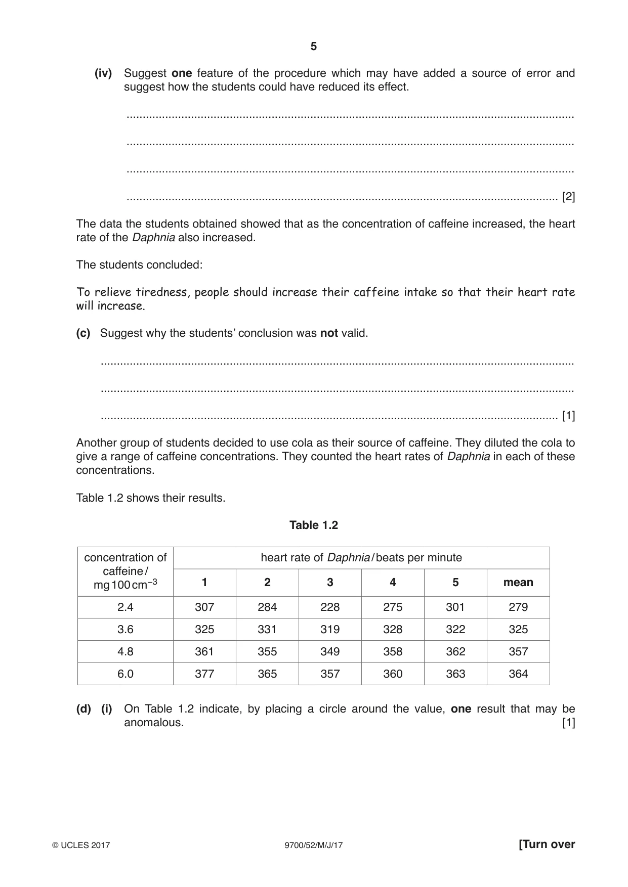 Cambridge A Level Biology 9700 2017 May/June Paper 5 · Variant 2 question paper, page 5 of 12