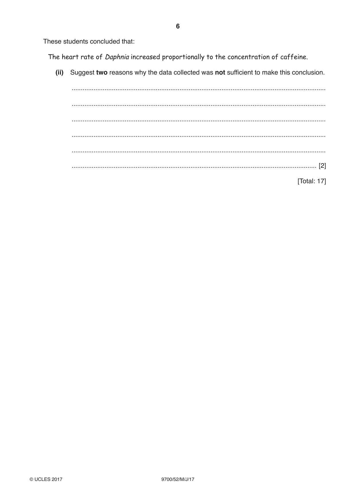 Cambridge A Level Biology 9700 2017 May/June Paper 5 · Variant 2 question paper, page 6 of 12