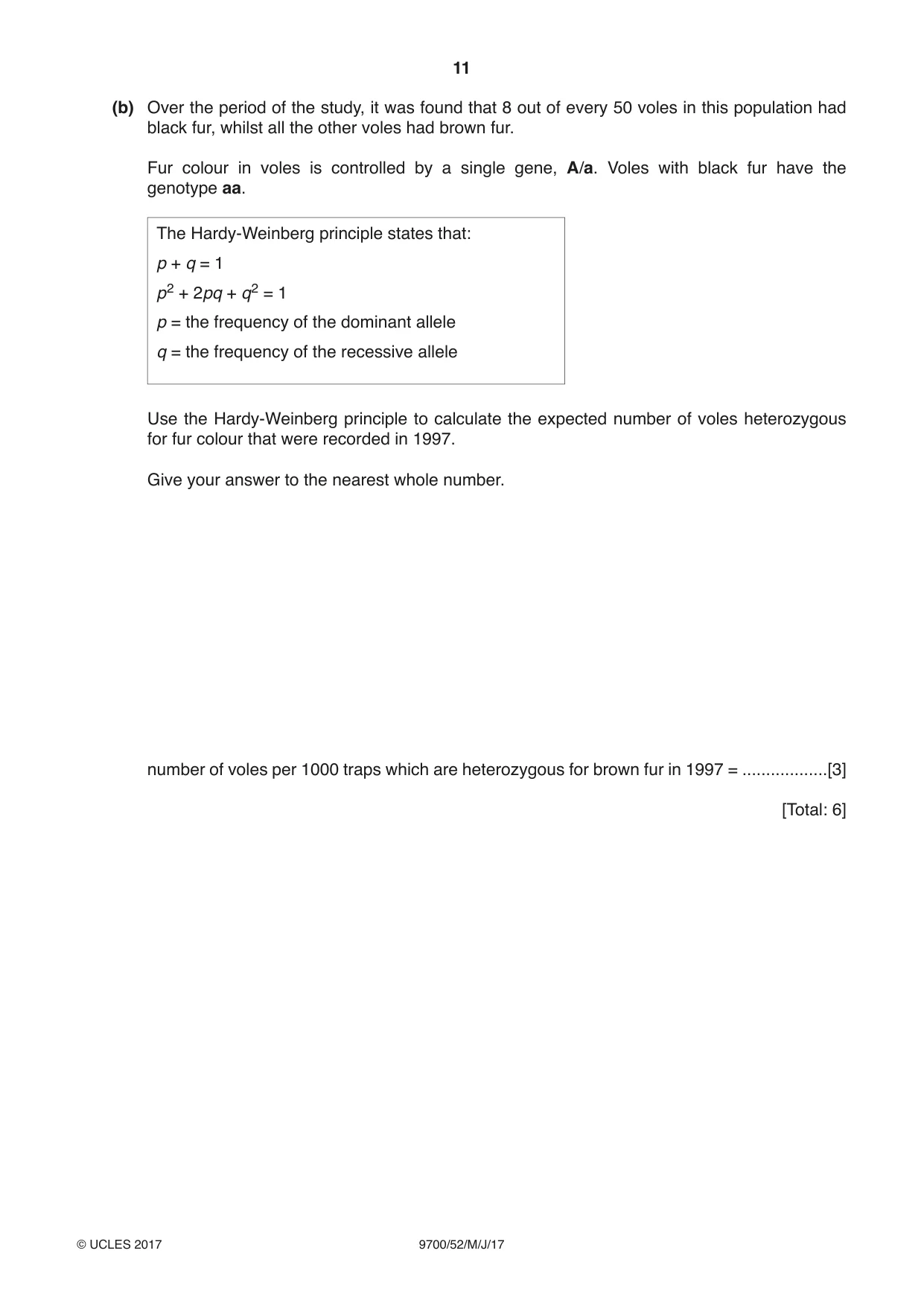 Cambridge A Level Biology 9700 2017 May/June Paper 5 · Variant 2 question paper, page 11 of 12