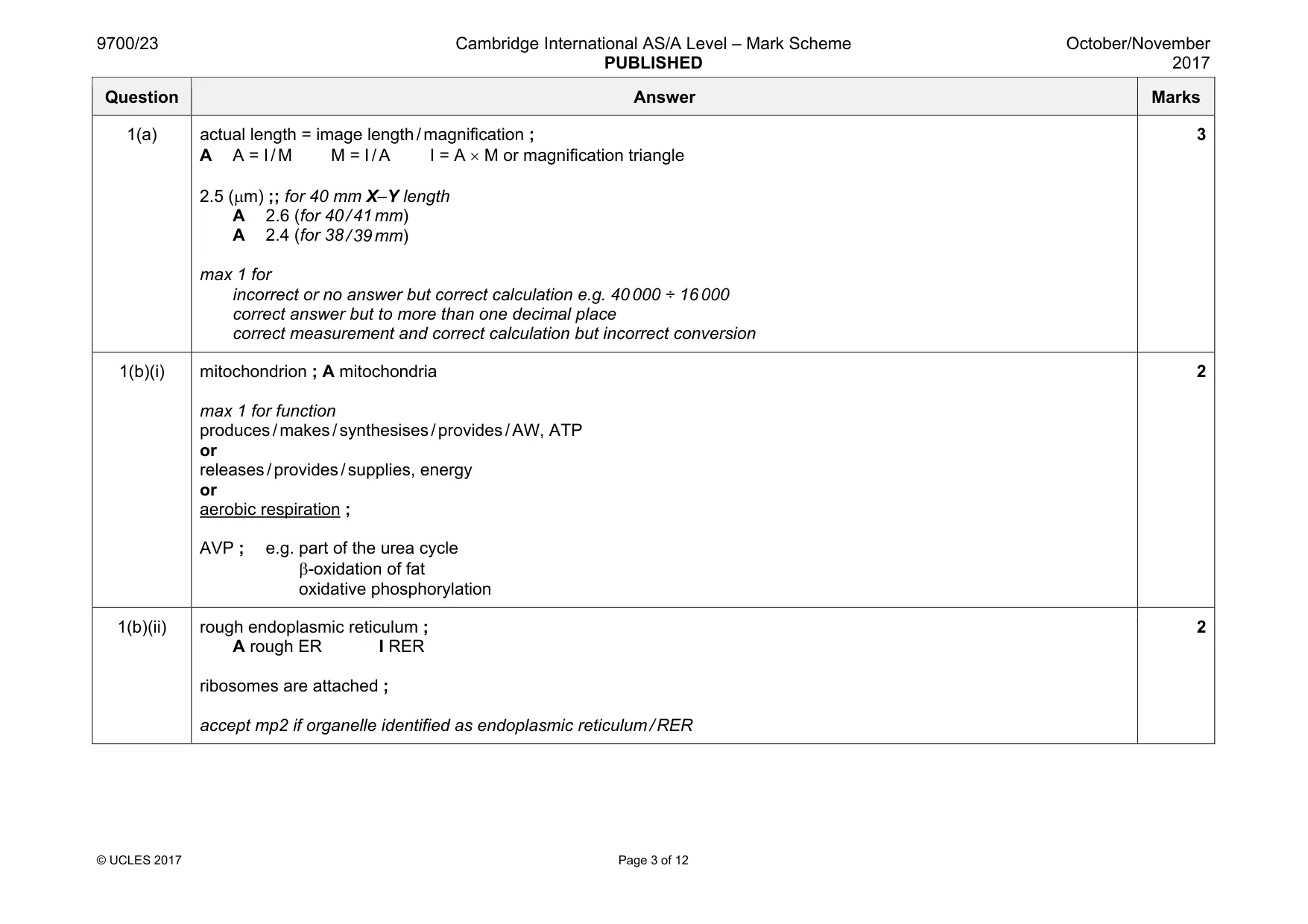 Mark scheme, page 3 of 12