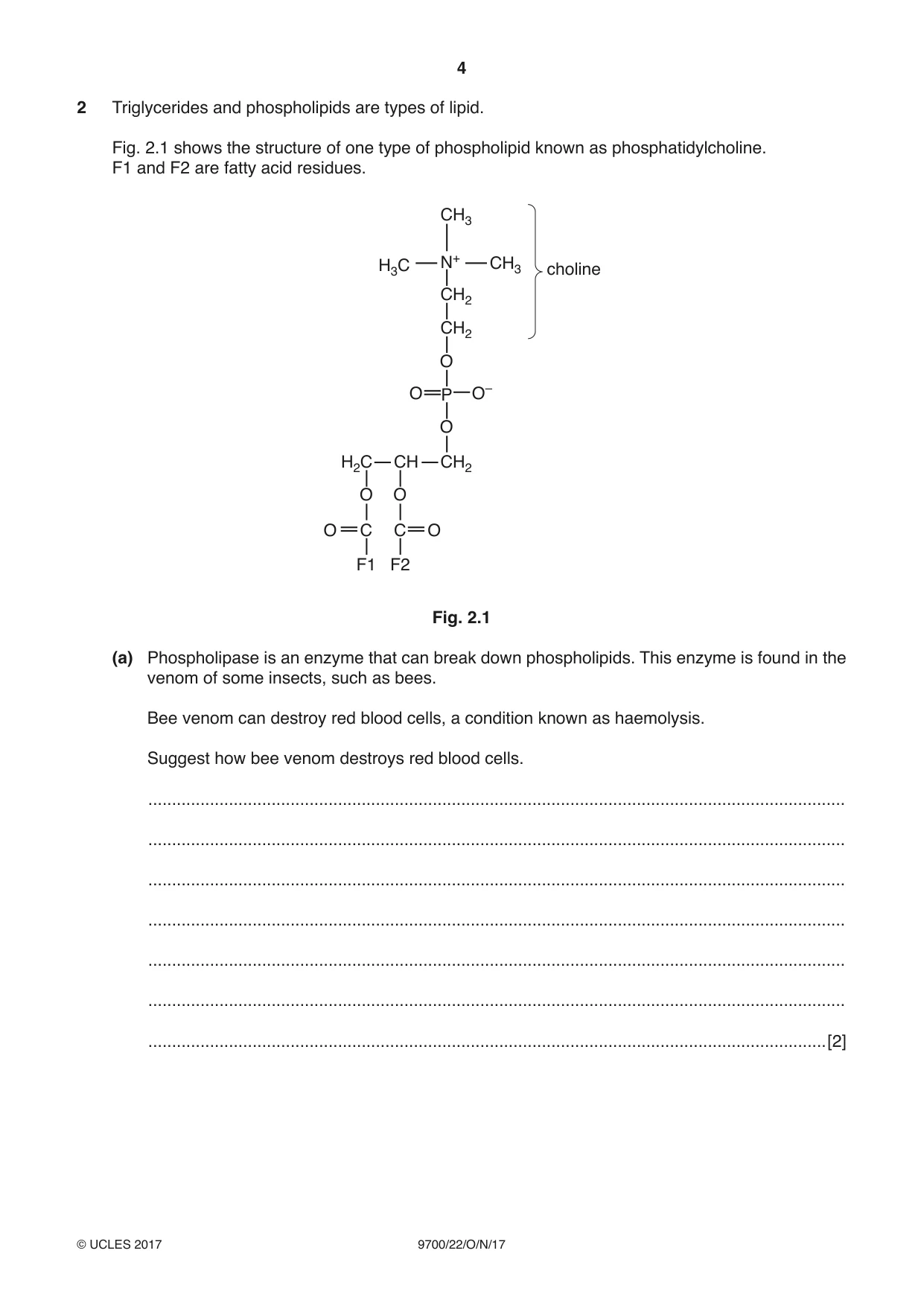 Cambridge A Level Biology 9700 2017 Oct/Nov Paper 2 · Variant 2 question paper, page 4 of 16