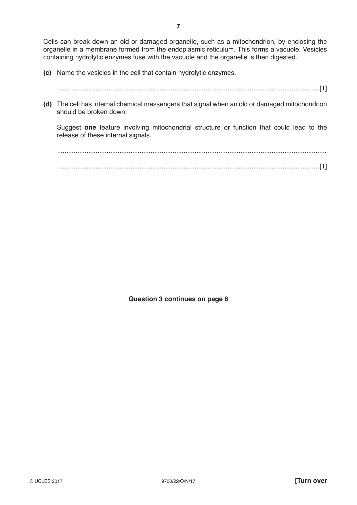 Cambridge A Level Biology 9700 2017 Oct/Nov Paper 2 · Variant 2 question paper, page 7 of 16