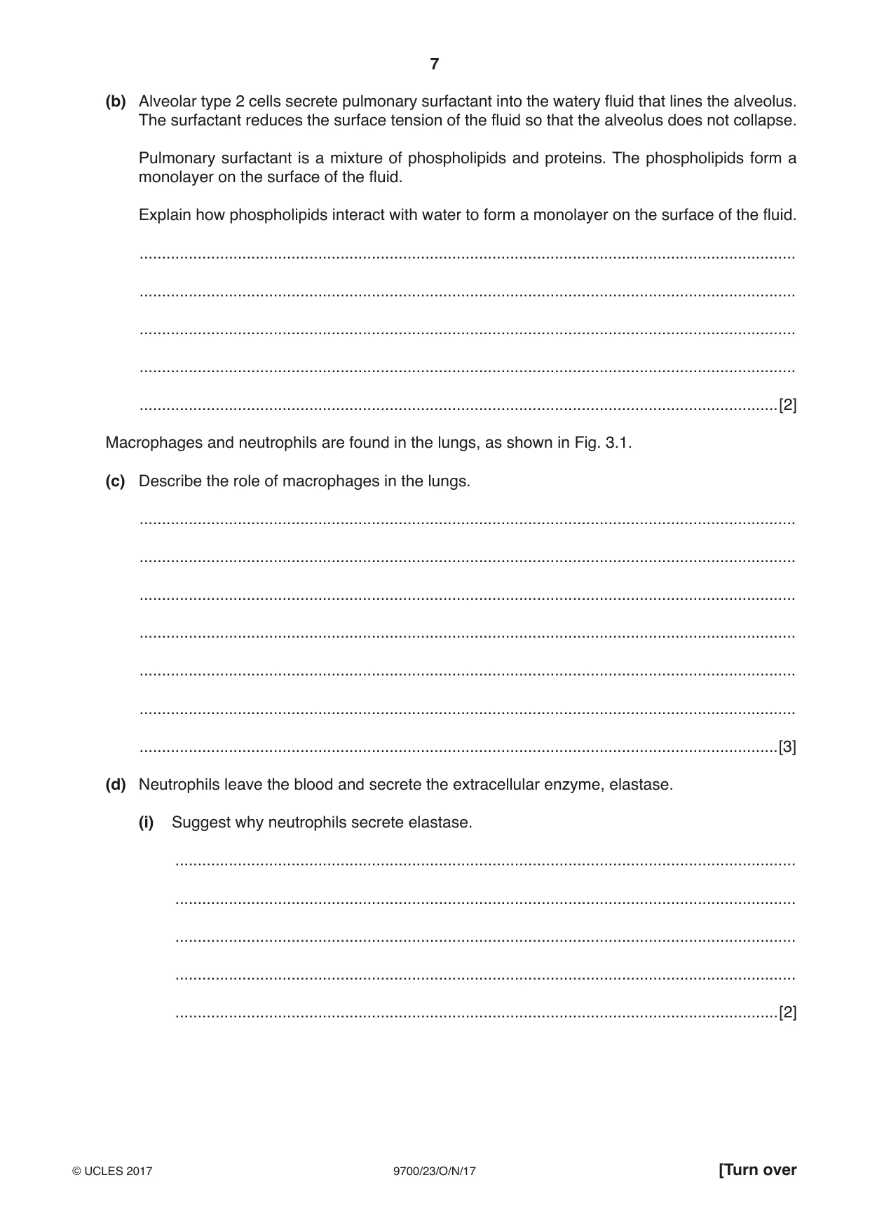 Cambridge A Level Biology 9700 2017 Oct/Nov Paper 2 · Variant 3 question paper, page 7 of 16