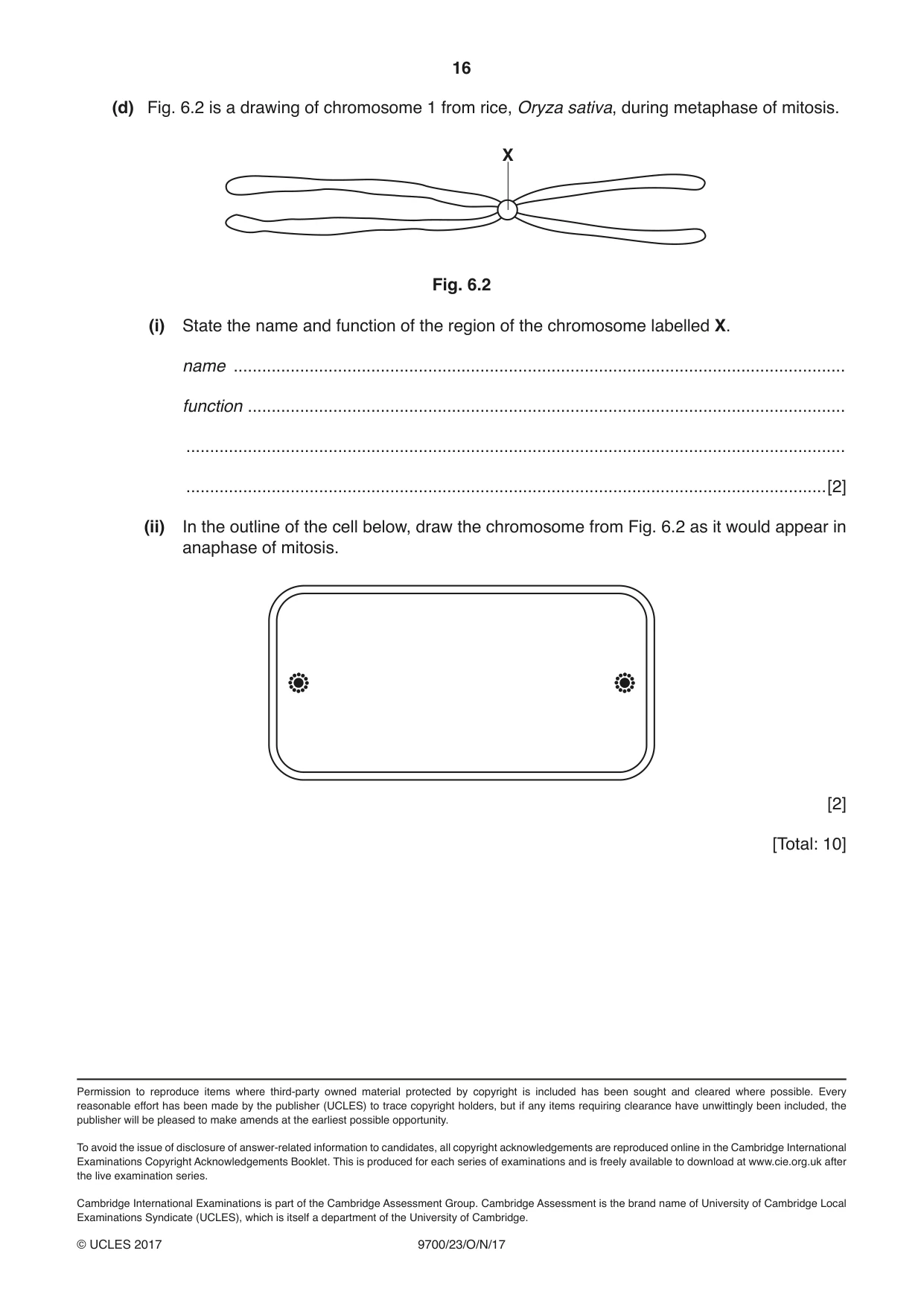 Cambridge A Level Biology 9700 2017 Oct/Nov Paper 2 · Variant 3 question paper, page 16 of 16