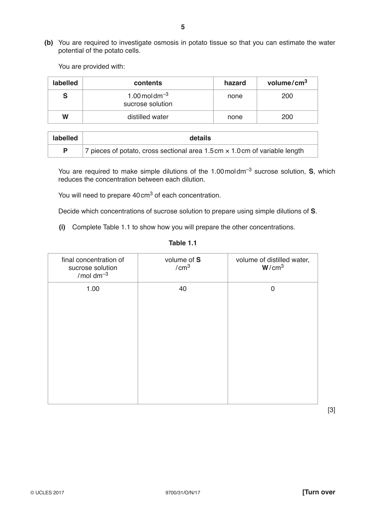 Cambridge A Level Biology 9700 2017 Oct/Nov Paper 3 · Variant 1 question paper, page 5 of 16