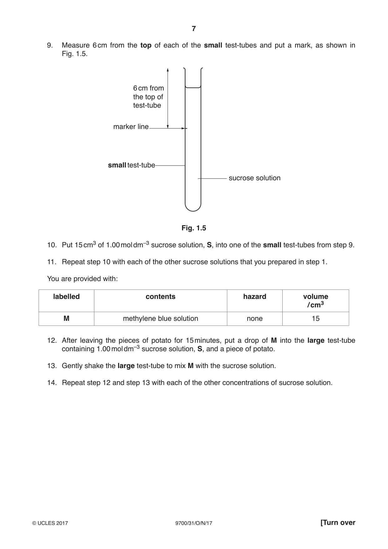Cambridge A Level Biology 9700 2017 Oct/Nov Paper 3 · Variant 1 question paper, page 7 of 16