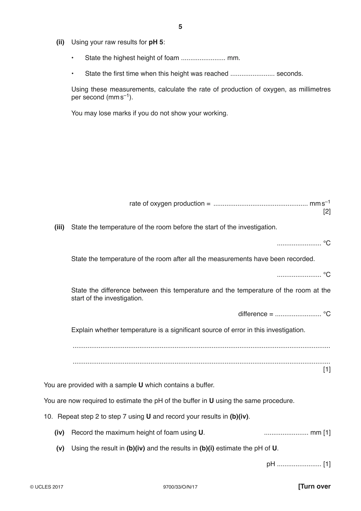 Cambridge A Level Biology 9700 2017 Oct/Nov Paper 3 · Variant 3 question paper, page 5 of 12