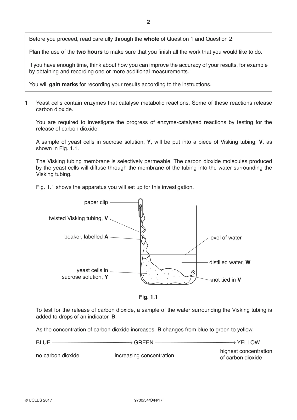 Cambridge A Level Biology 9700 2017 Oct/Nov Paper 3 · Variant 4 question paper, page 2 of 12