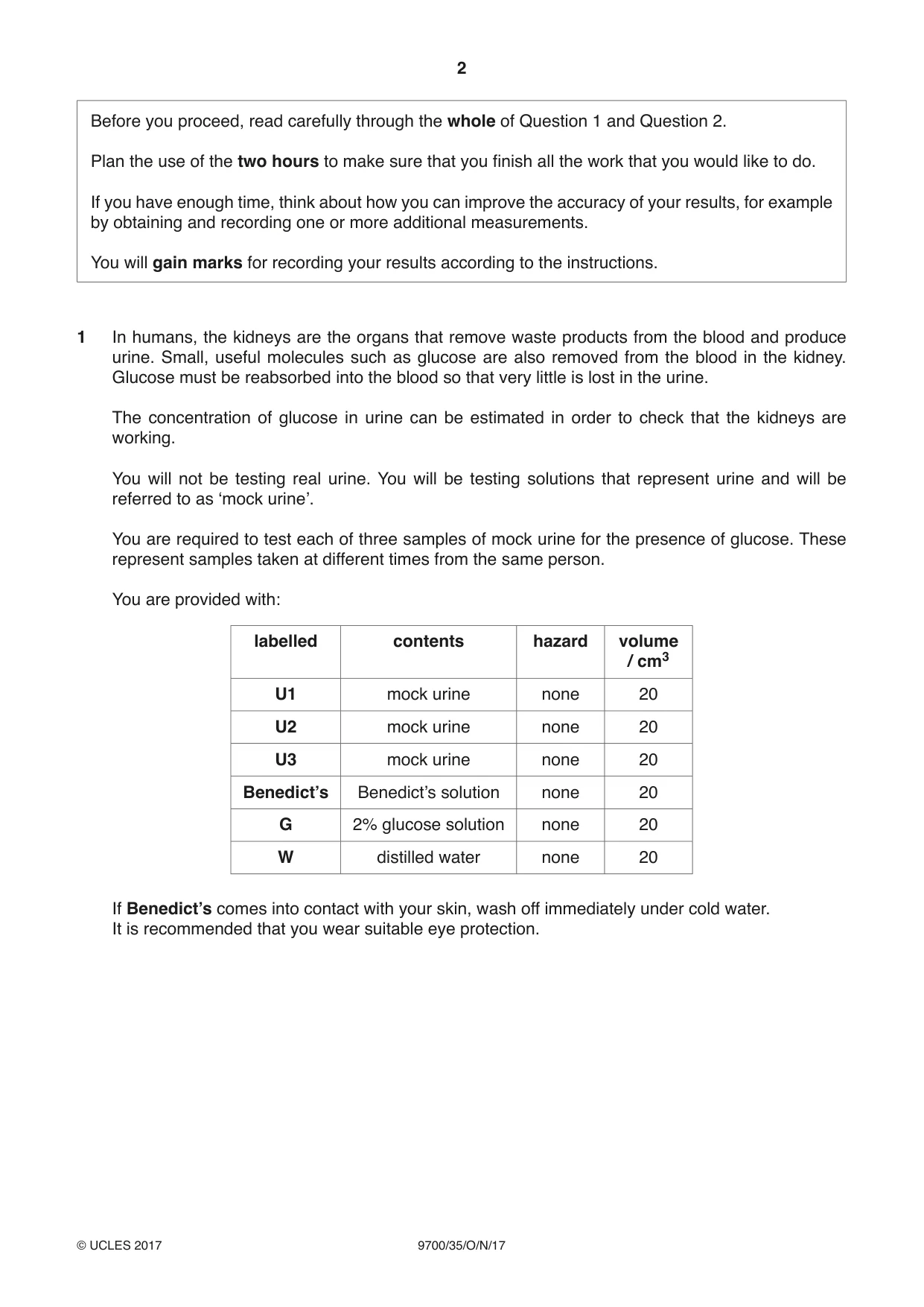 Cambridge A Level Biology 9700 2017 Oct/Nov Paper 3 · Variant 5 question paper, page 2 of 16