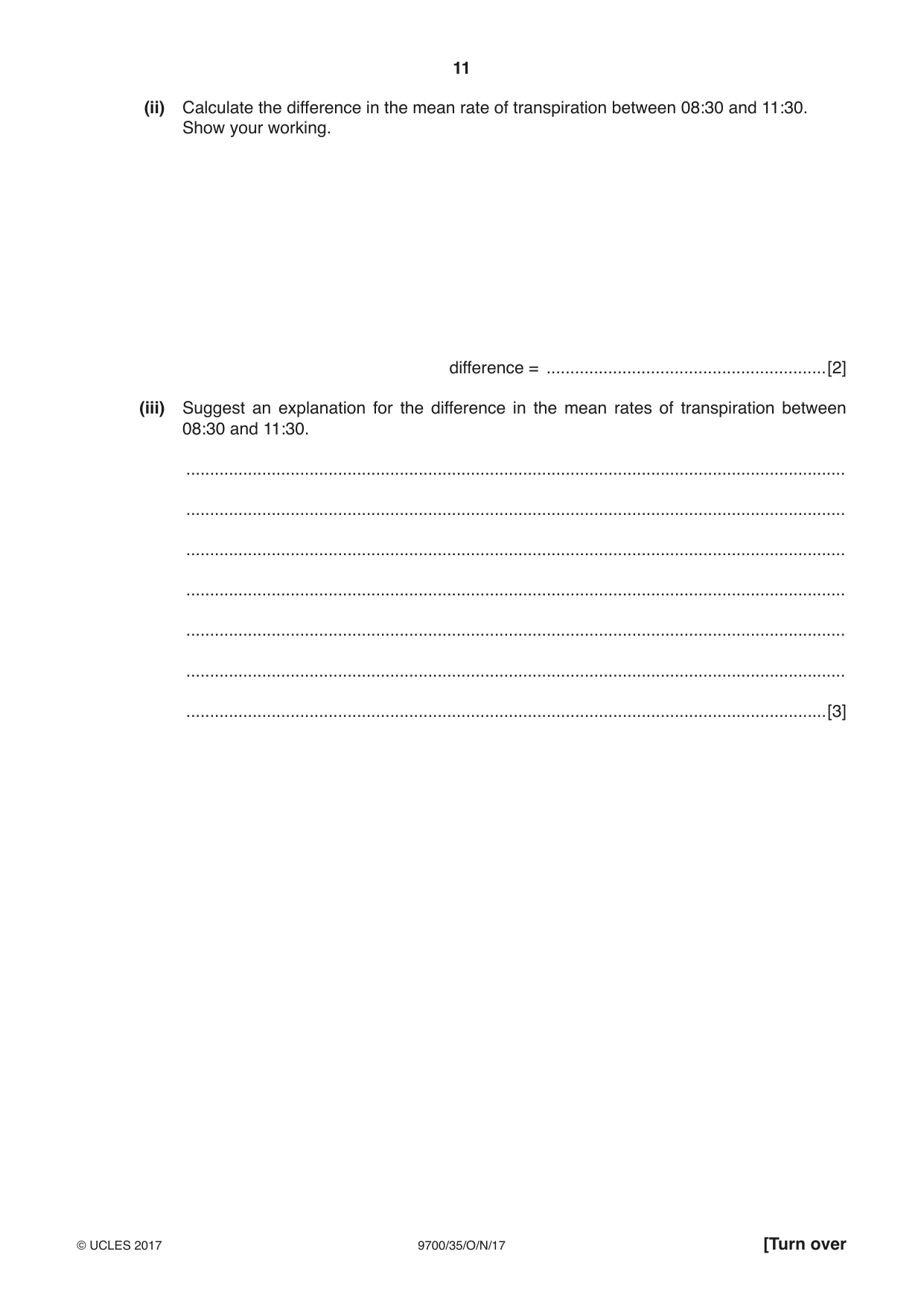 Cambridge A Level Biology 9700 2017 Oct/Nov Paper 3 · Variant 5 question paper, page 11 of 16