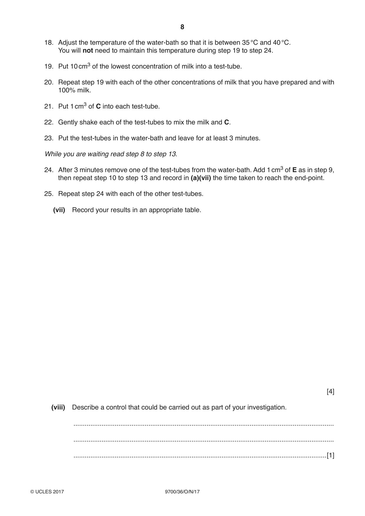 Cambridge A Level Biology 9700 2017 Oct/Nov Paper 3 · Variant 6 question paper, page 8 of 16