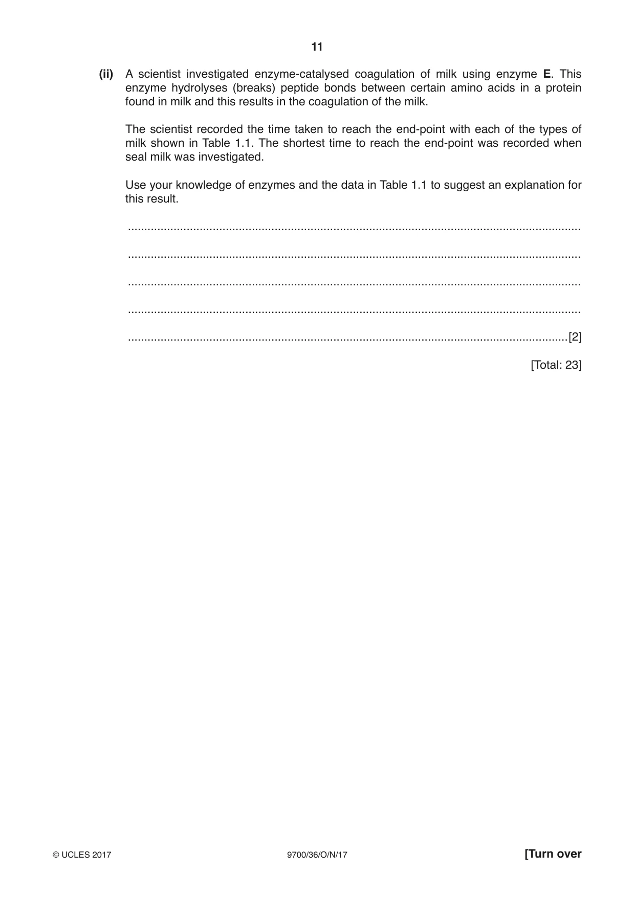 Cambridge A Level Biology 9700 2017 Oct/Nov Paper 3 · Variant 6 question paper, page 11 of 16