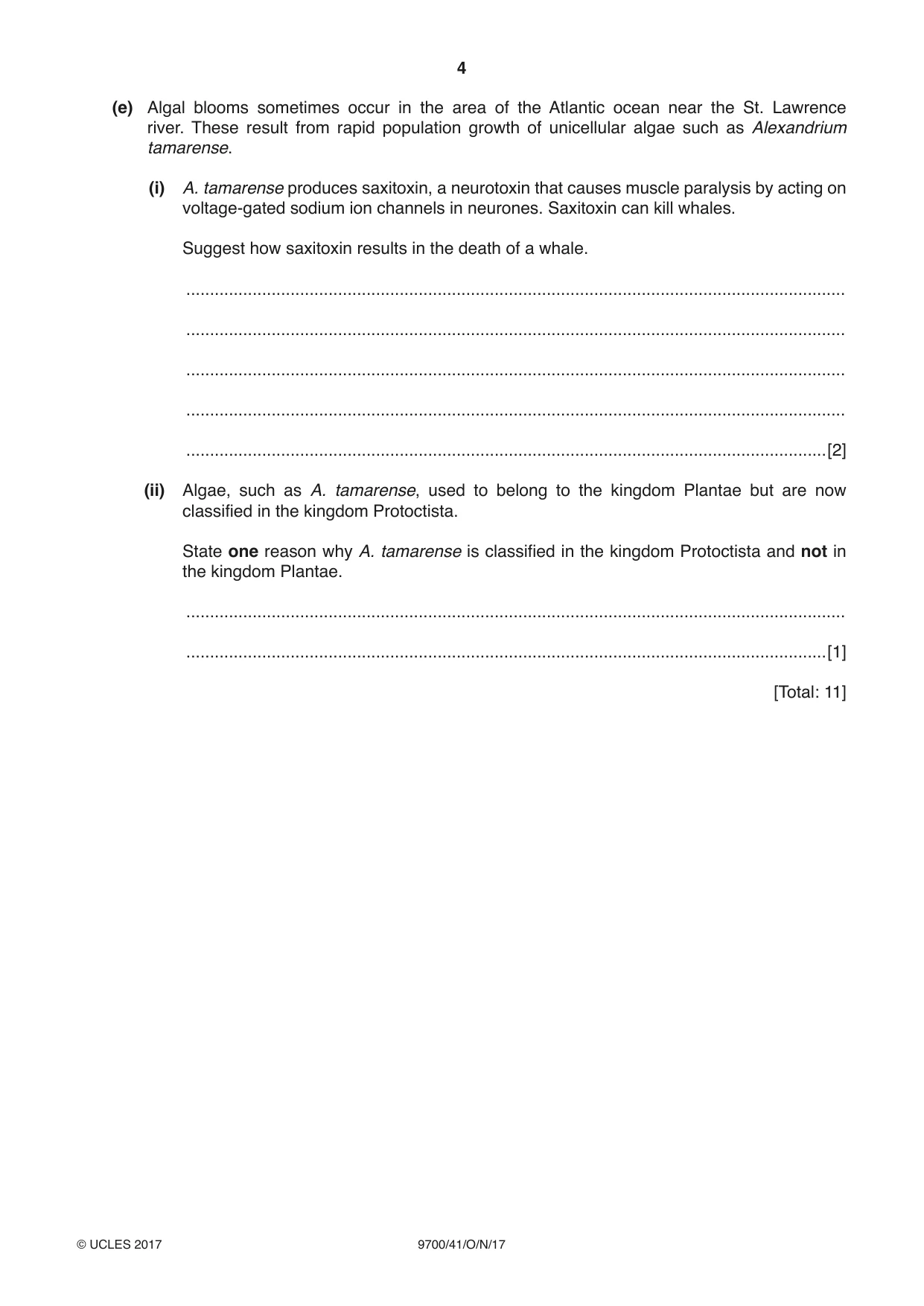 Cambridge A Level Biology 9700 2017 Oct/Nov Paper 4 · Variant 1 question paper, page 4 of 24