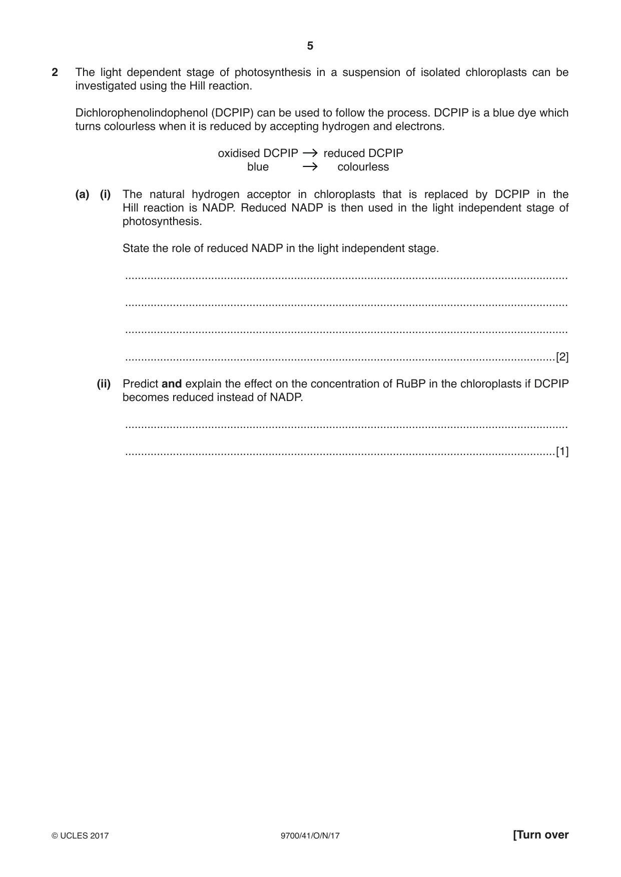 Cambridge A Level Biology 9700 2017 Oct/Nov Paper 4 · Variant 1 question paper, page 5 of 24