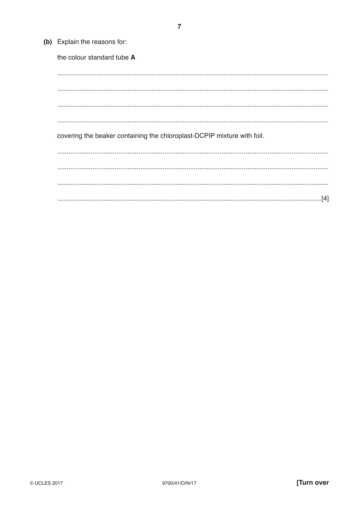 Cambridge A Level Biology 9700 2017 Oct/Nov Paper 4 · Variant 1 question paper, page 7 of 24
