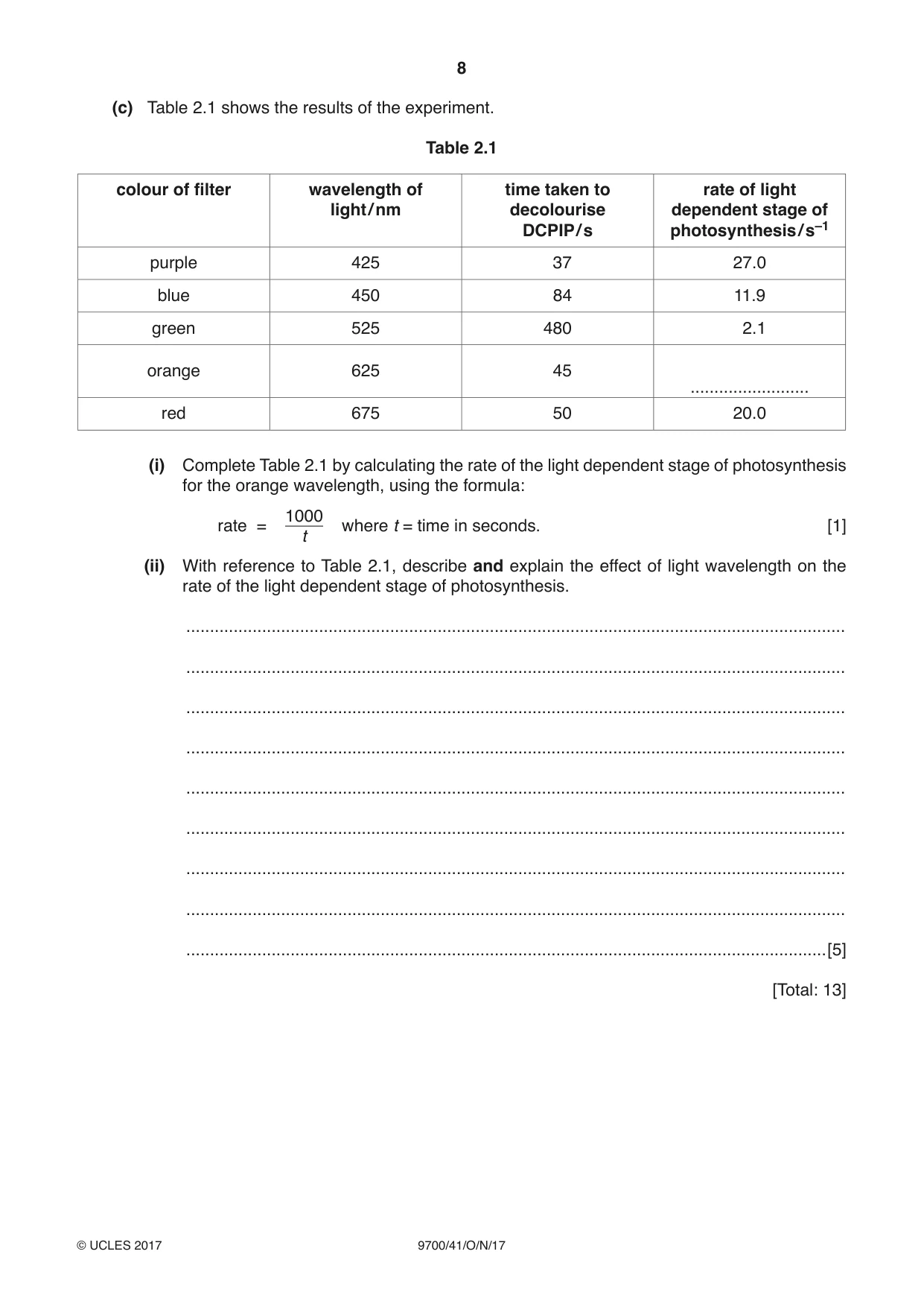 Cambridge A Level Biology 9700 2017 Oct/Nov Paper 4 · Variant 1 question paper, page 8 of 24