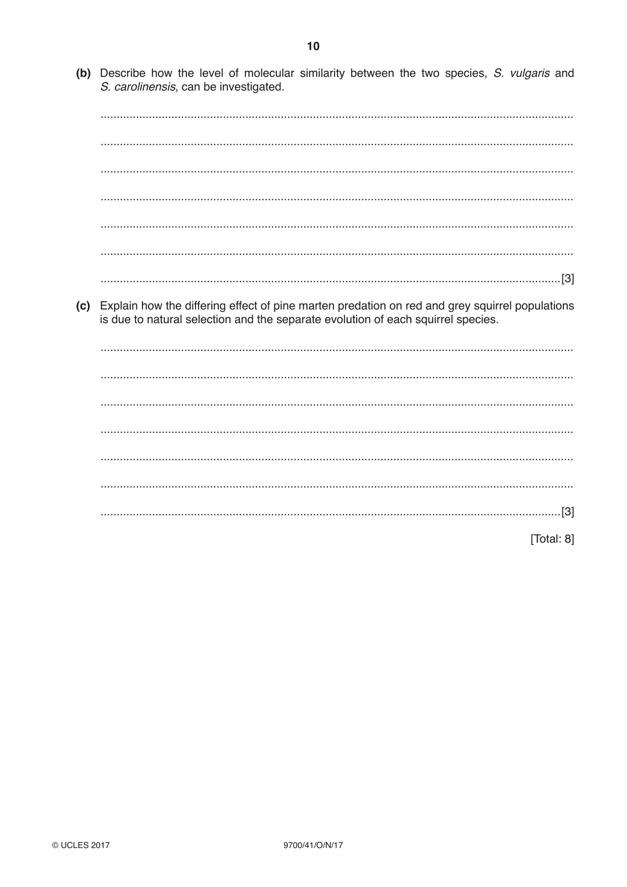 Cambridge A Level Biology 9700 2017 Oct/Nov Paper 4 · Variant 1 question paper, page 10 of 24