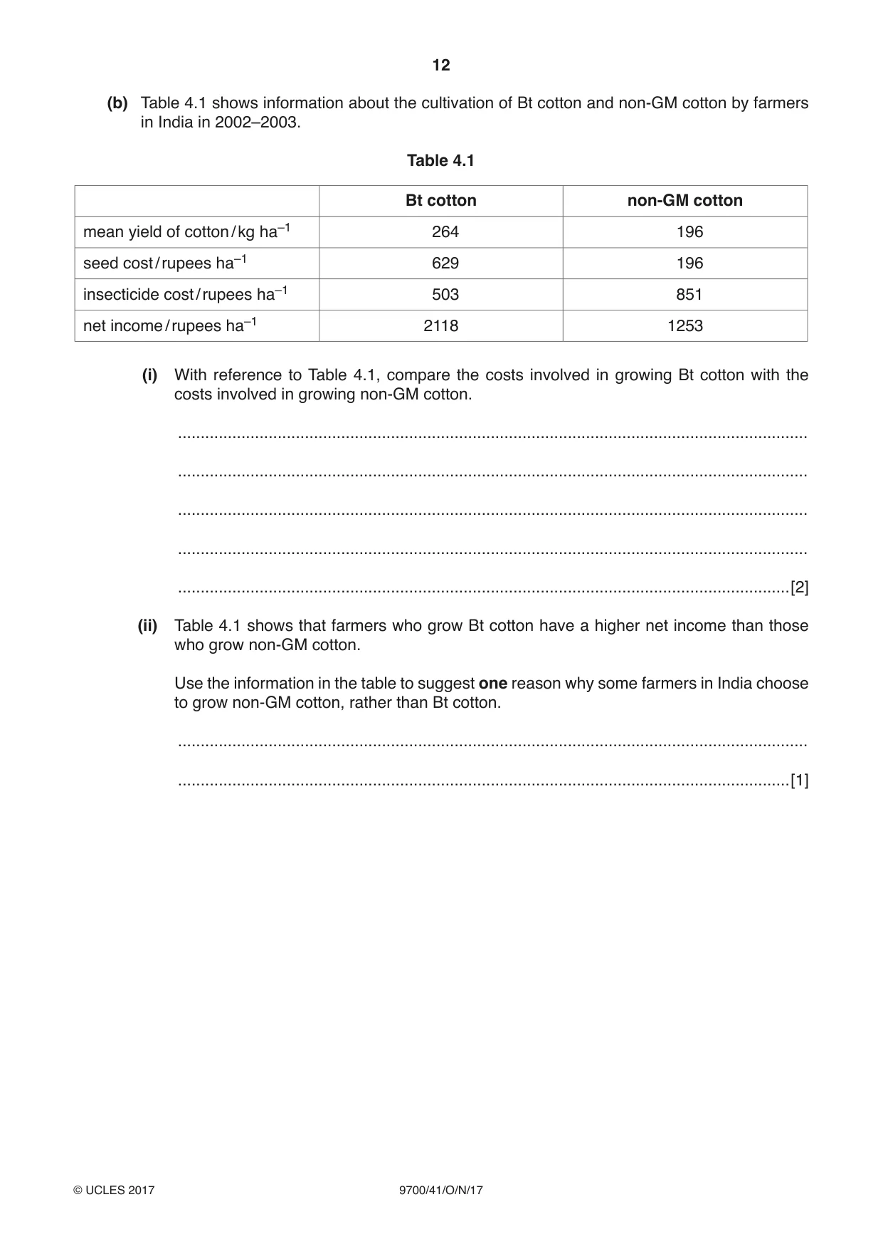 Cambridge A Level Biology 9700 2017 Oct/Nov Paper 4 · Variant 1 question paper, page 12 of 24