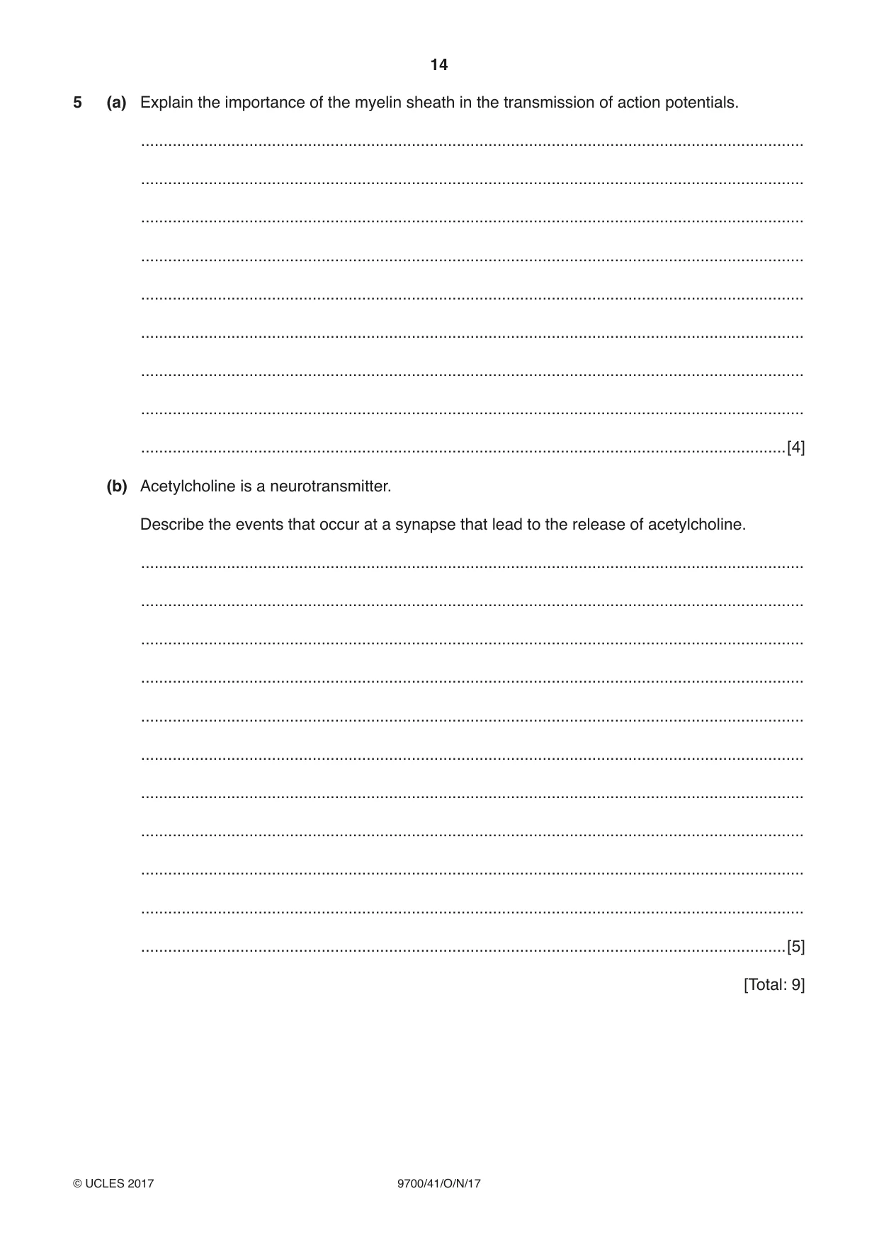 Cambridge A Level Biology 9700 2017 Oct/Nov Paper 4 · Variant 1 question paper, page 14 of 24