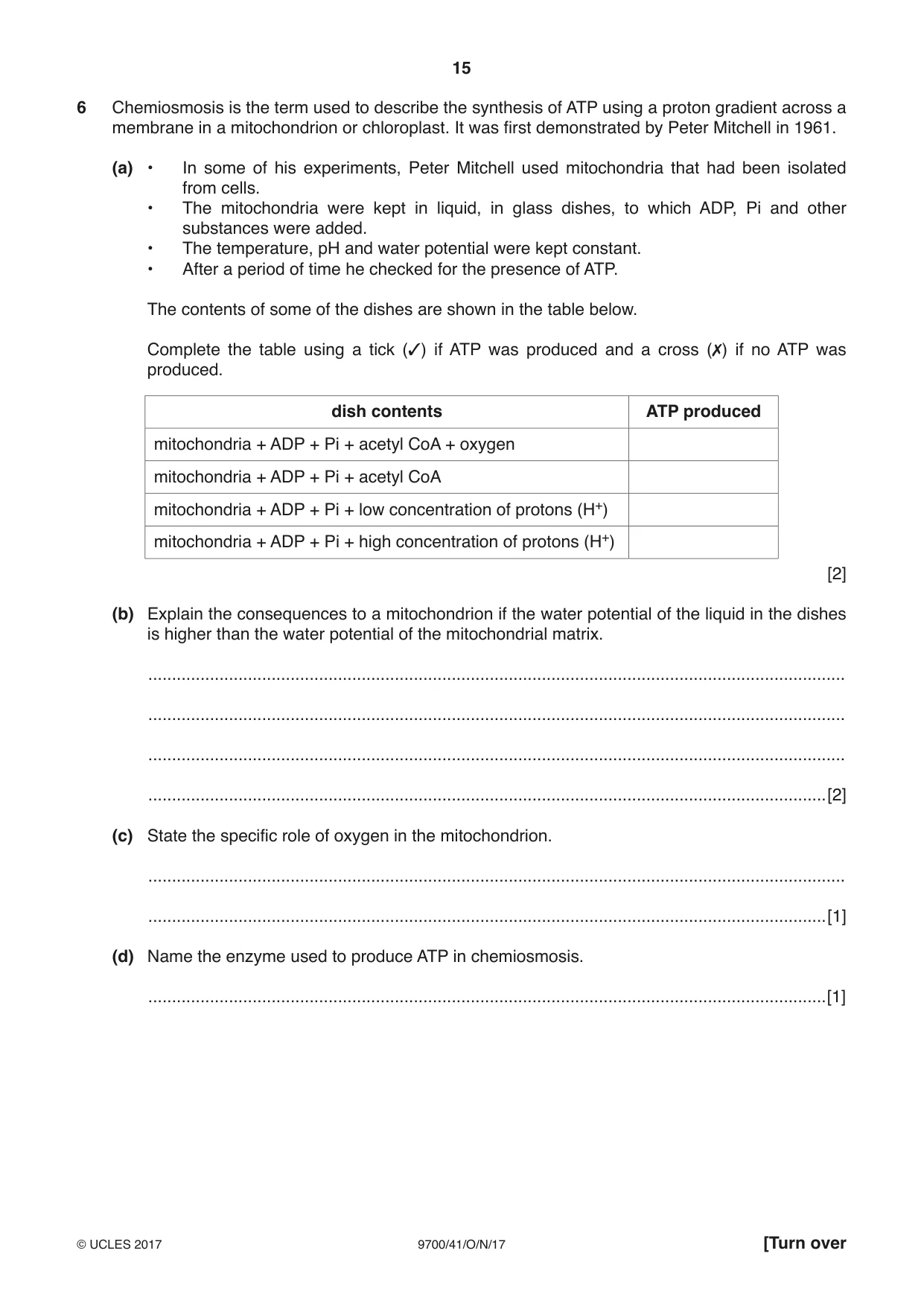 Cambridge A Level Biology 9700 2017 Oct/Nov Paper 4 · Variant 1 question paper, page 15 of 24