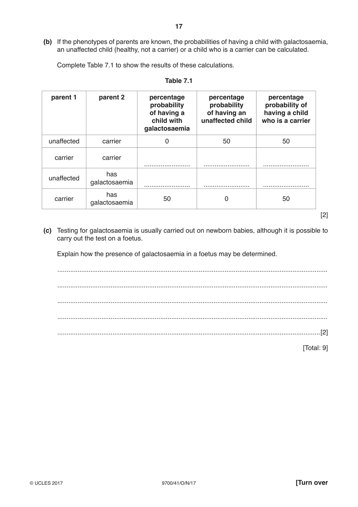 Cambridge A Level Biology 9700 2017 Oct/Nov Paper 4 · Variant 1 question paper, page 17 of 24