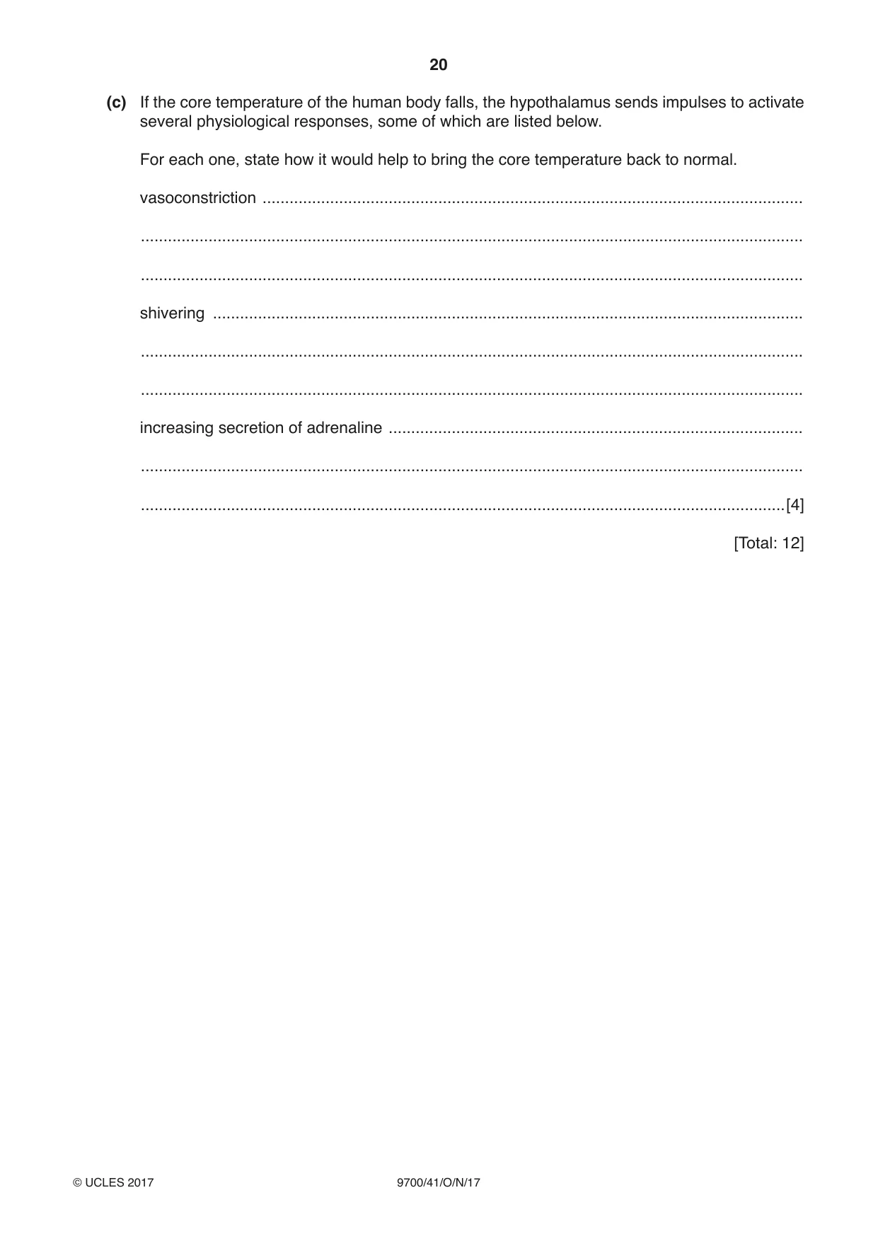 Cambridge A Level Biology 9700 2017 Oct/Nov Paper 4 · Variant 1 question paper, page 20 of 24