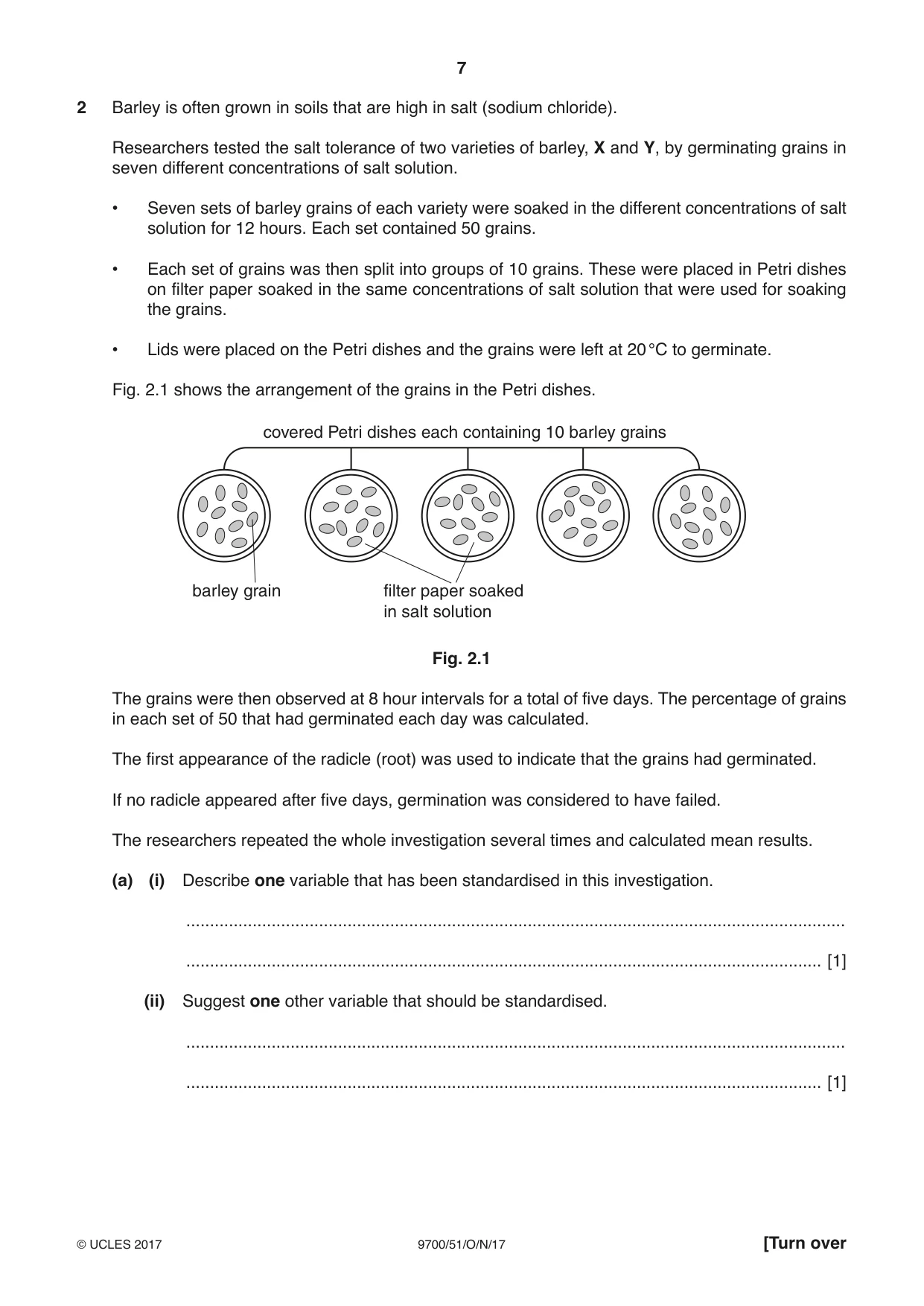 Cambridge A Level Biology 9700 2017 Oct/Nov Paper 5 · Variant 1 question paper, page 7 of 12