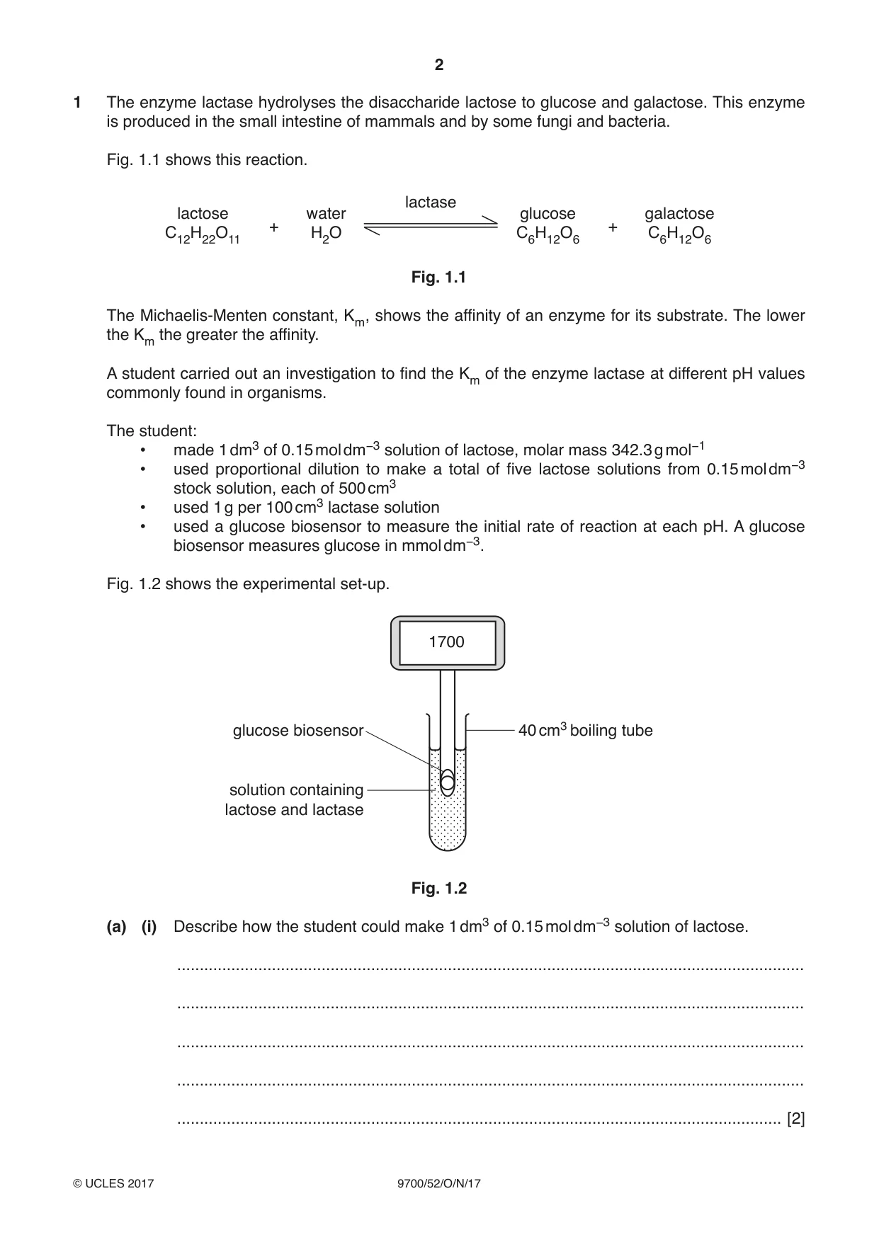 Cambridge A Level Biology 9700 2017 Oct/Nov Paper 5 · Variant 2 question paper, page 2 of 12