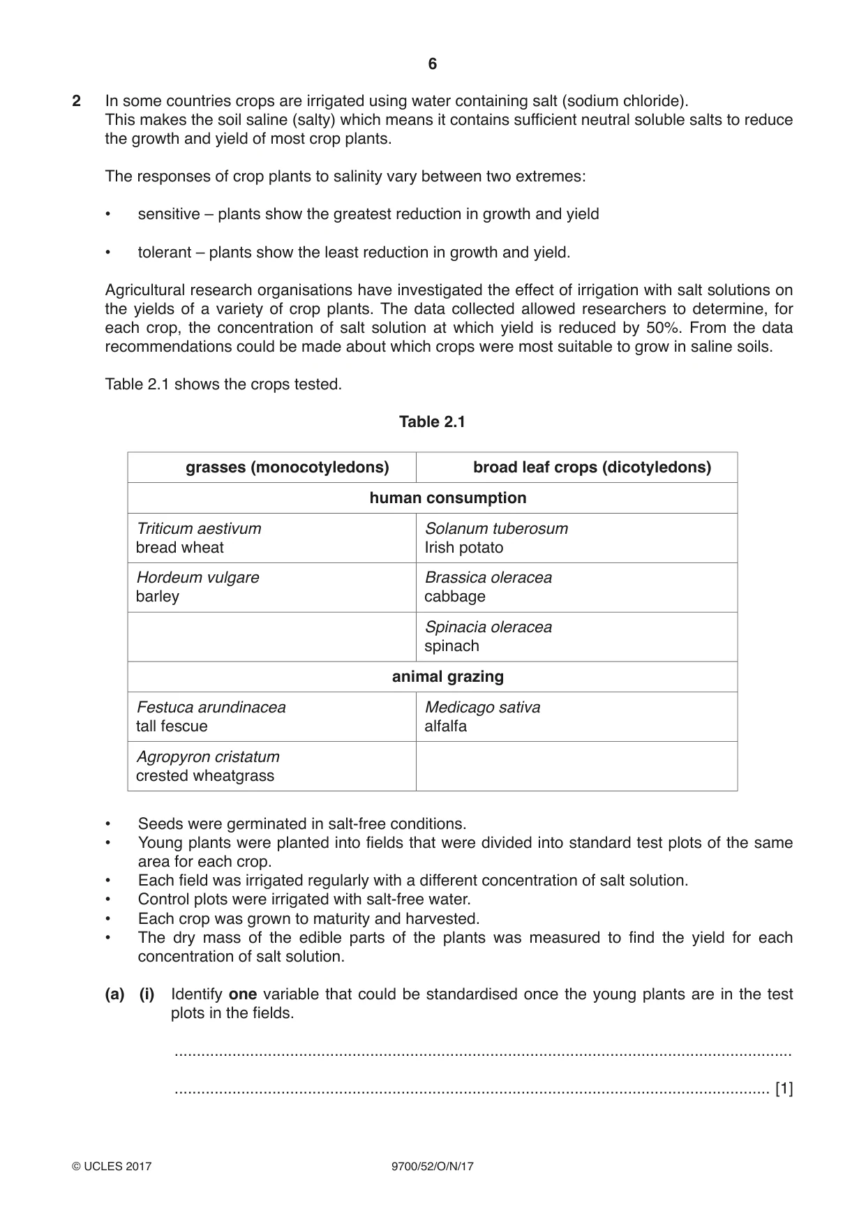 Cambridge A Level Biology 9700 2017 Oct/Nov Paper 5 · Variant 2 question paper, page 6 of 12
