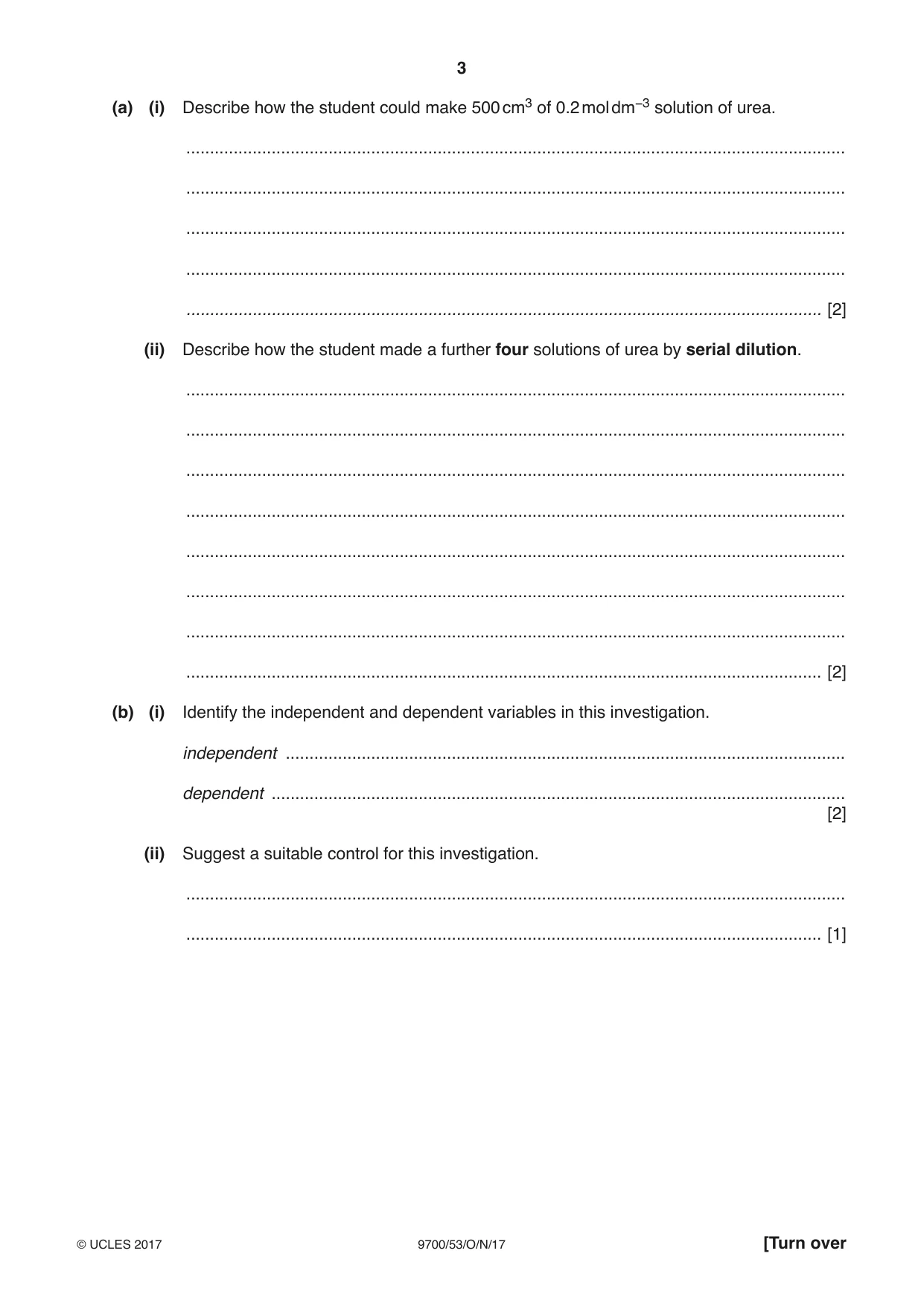 Cambridge A Level Biology 9700 2017 Oct/Nov Paper 5 · Variant 3 question paper, page 3 of 12