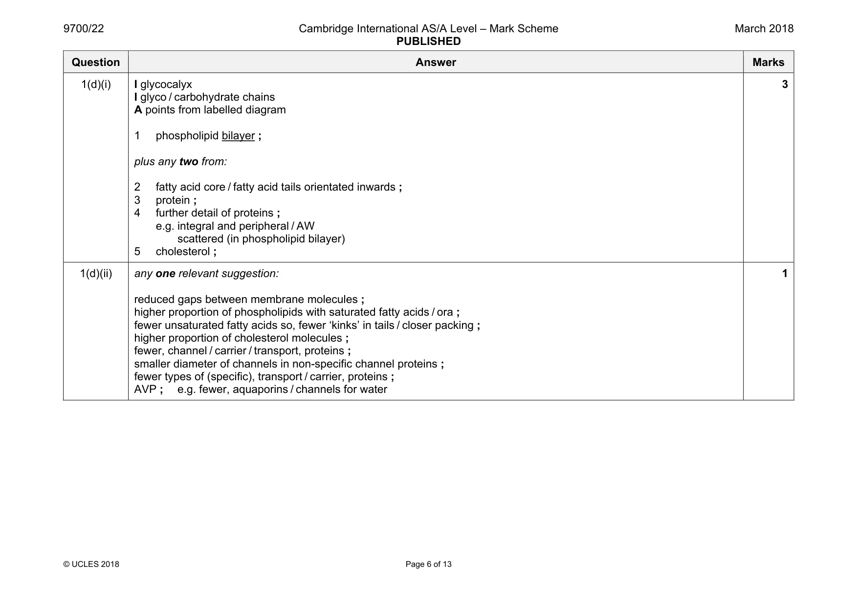 Mark scheme, page 6 of 13