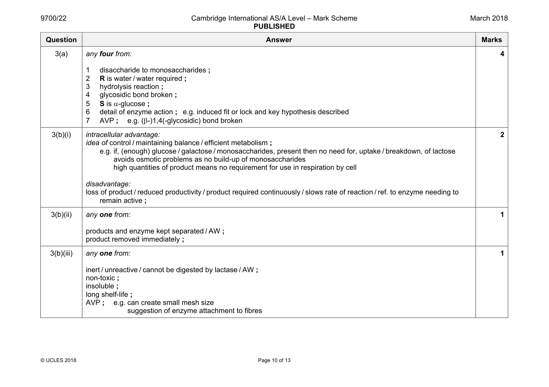 Mark scheme, page 10 of 13