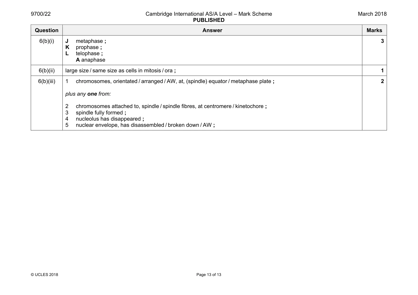 Mark scheme, page 13 of 13